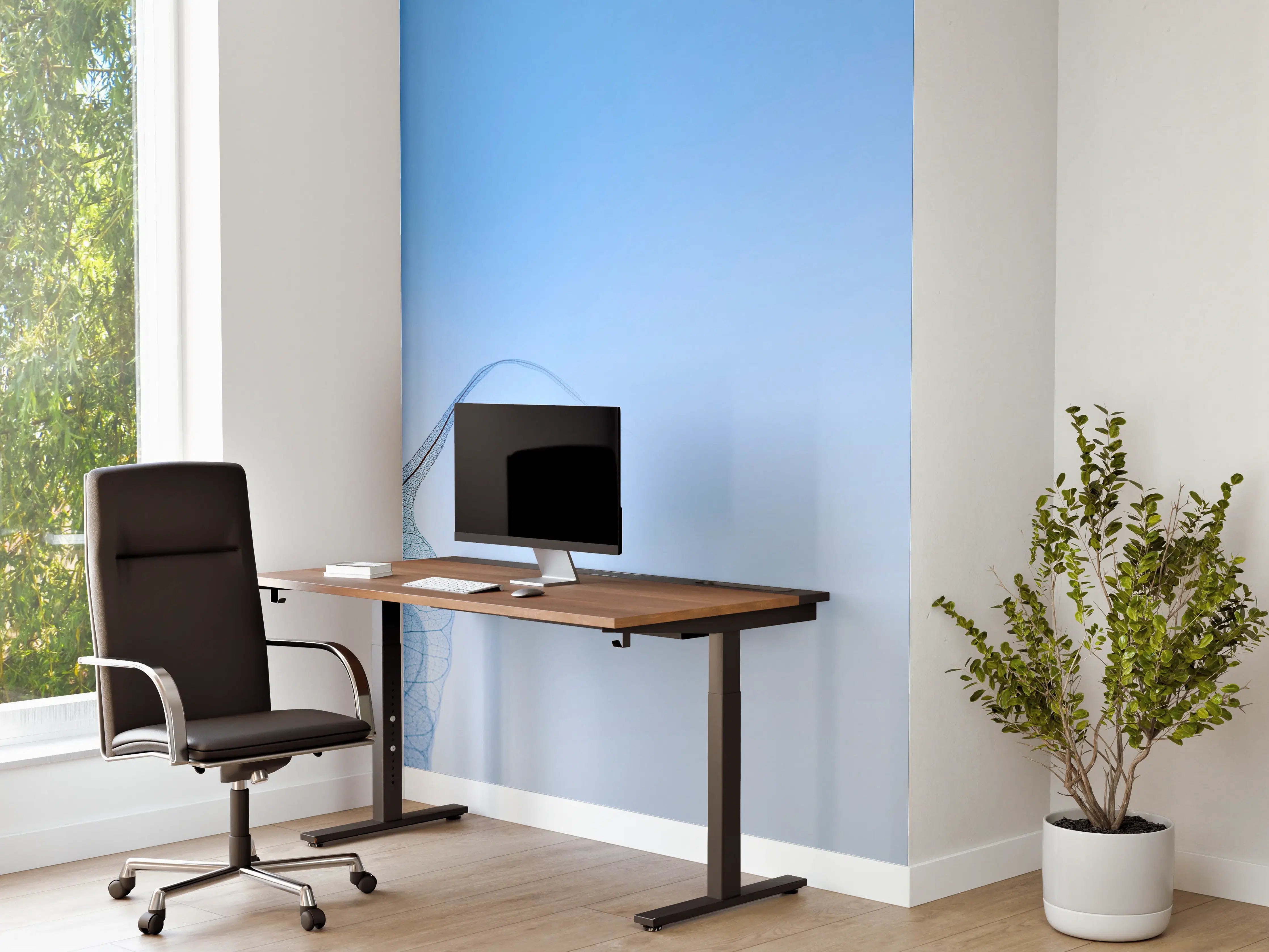 Büro Wandgestaltung - Blau-Veined Transparentes Blattbild
