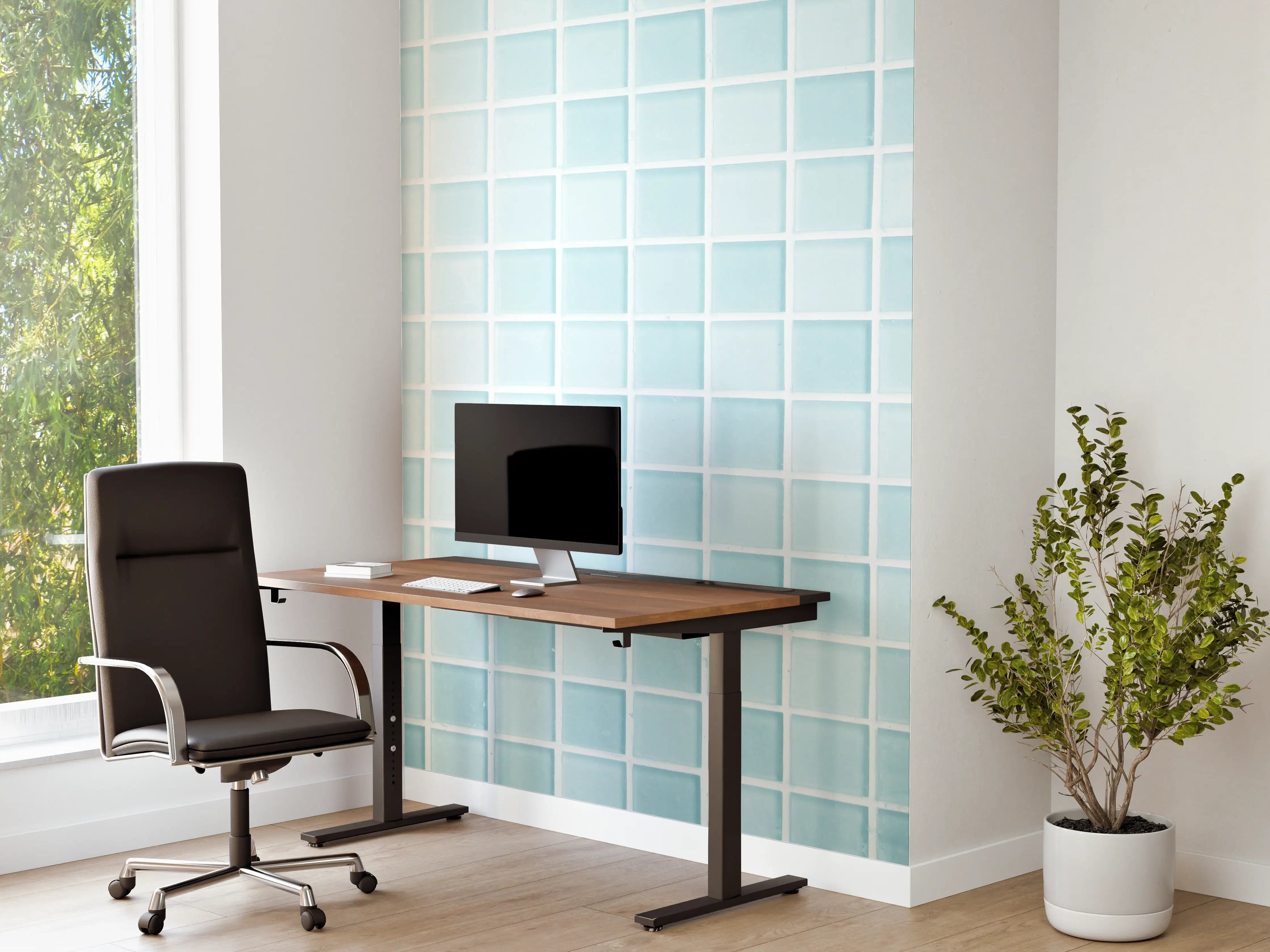 Büro Wandgestaltung - Blau-Weiße Keramikfliesen