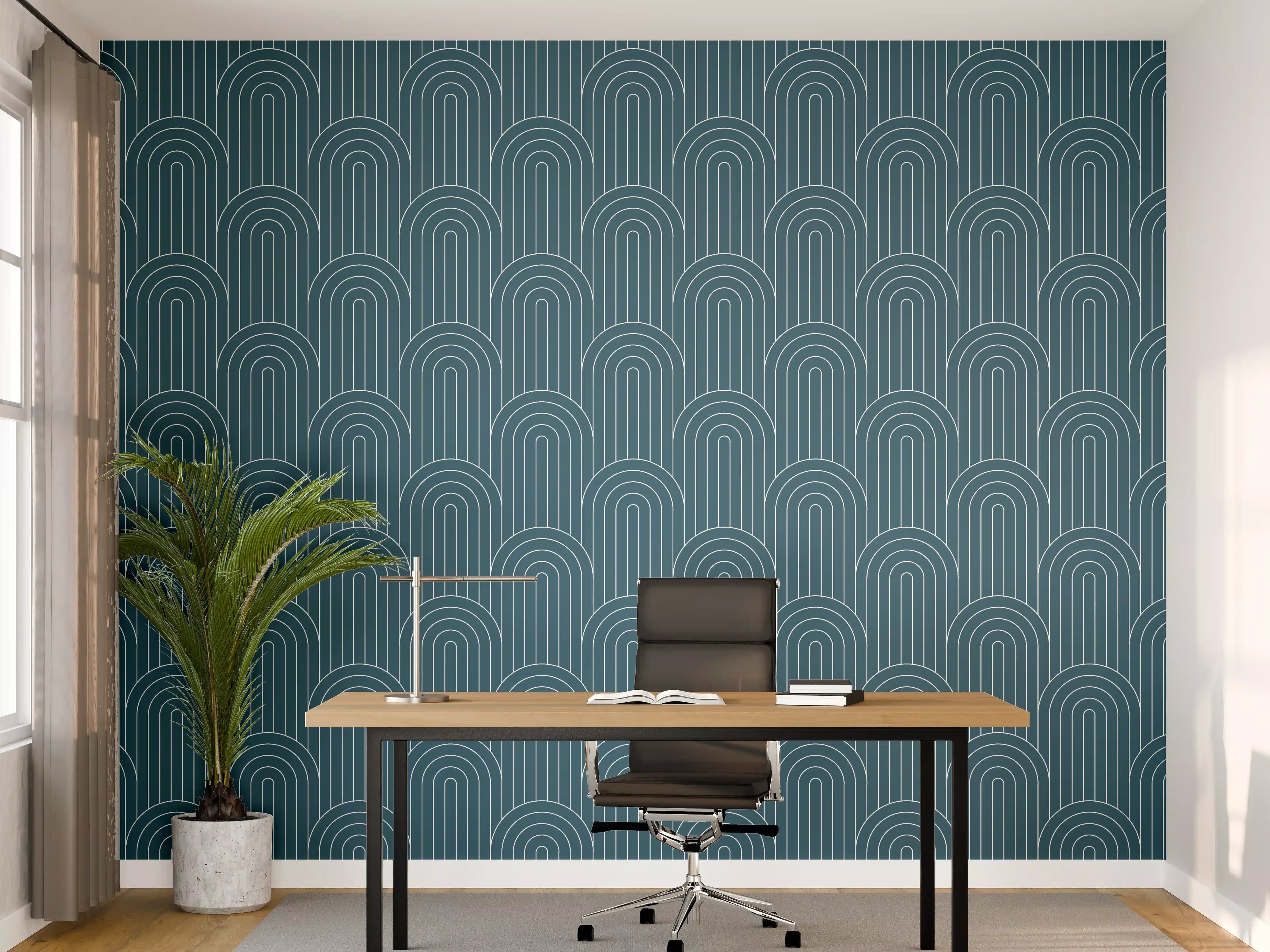 Büro Wandgestaltung - Blau petrol Wandgestaltung