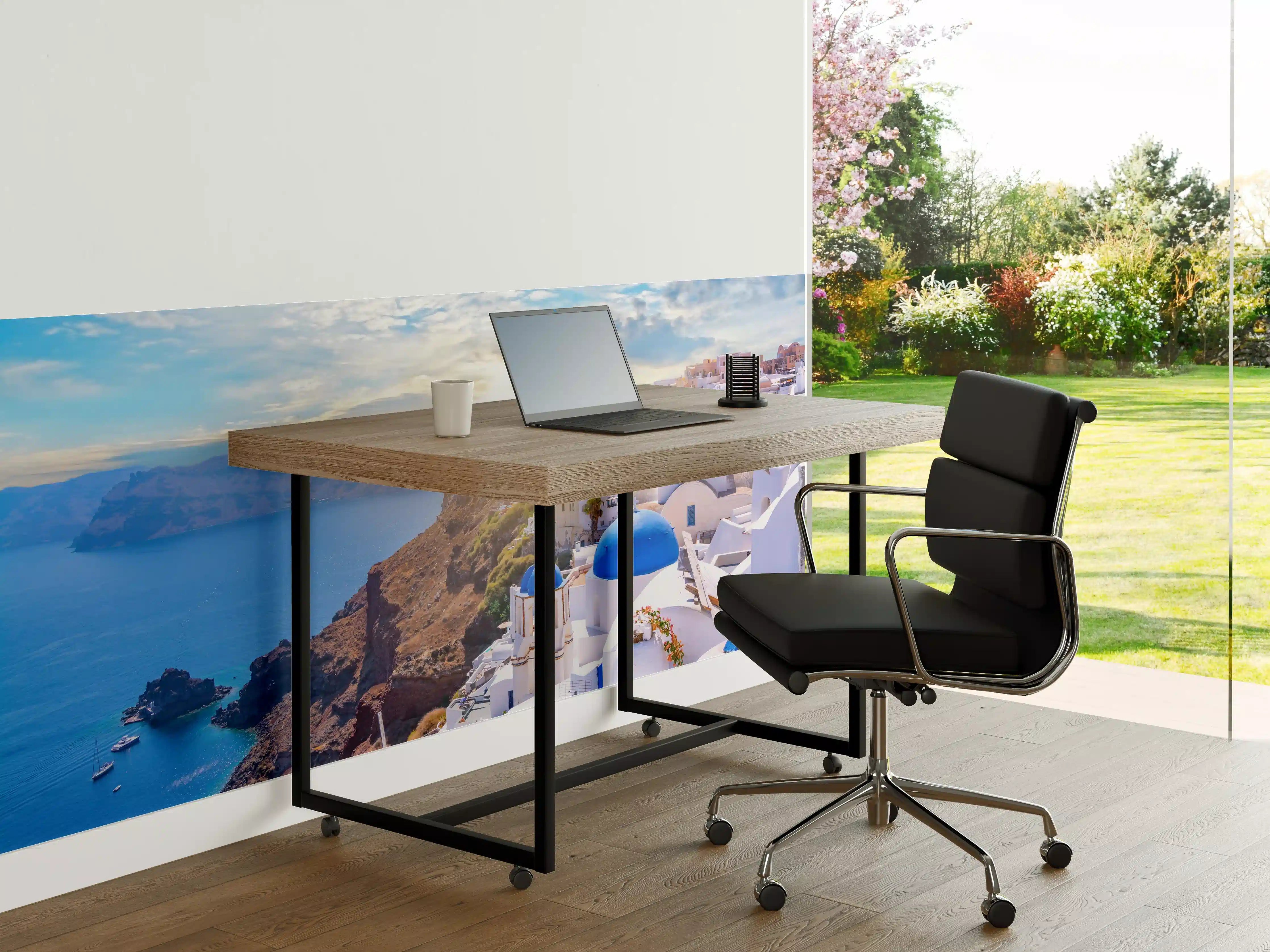 Büro Wandgestaltung - Blaue Kuppeln und weiße Fassaden in Santorini