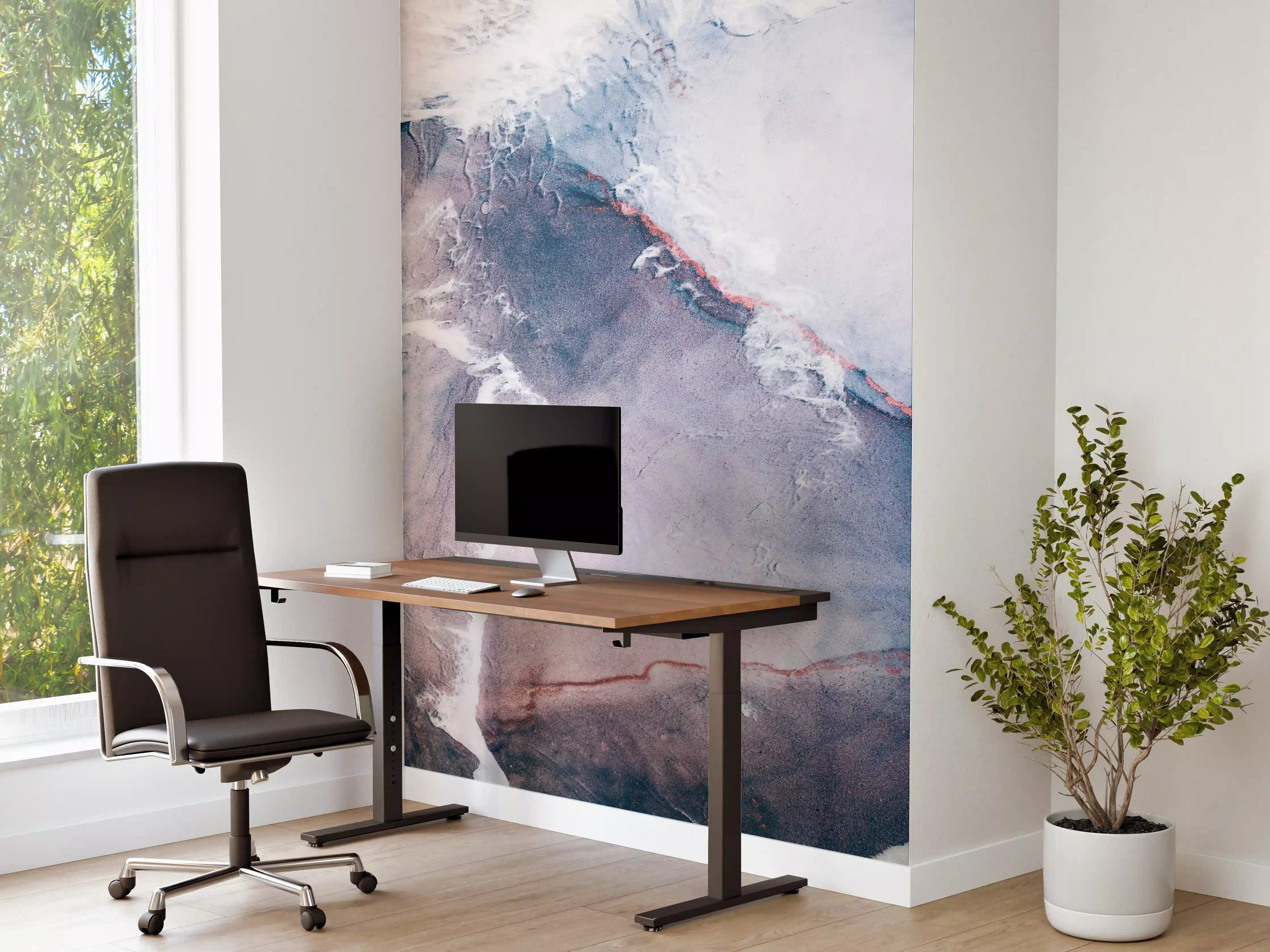 Büro Wandgestaltung - Blaue Marmorwasser Textur