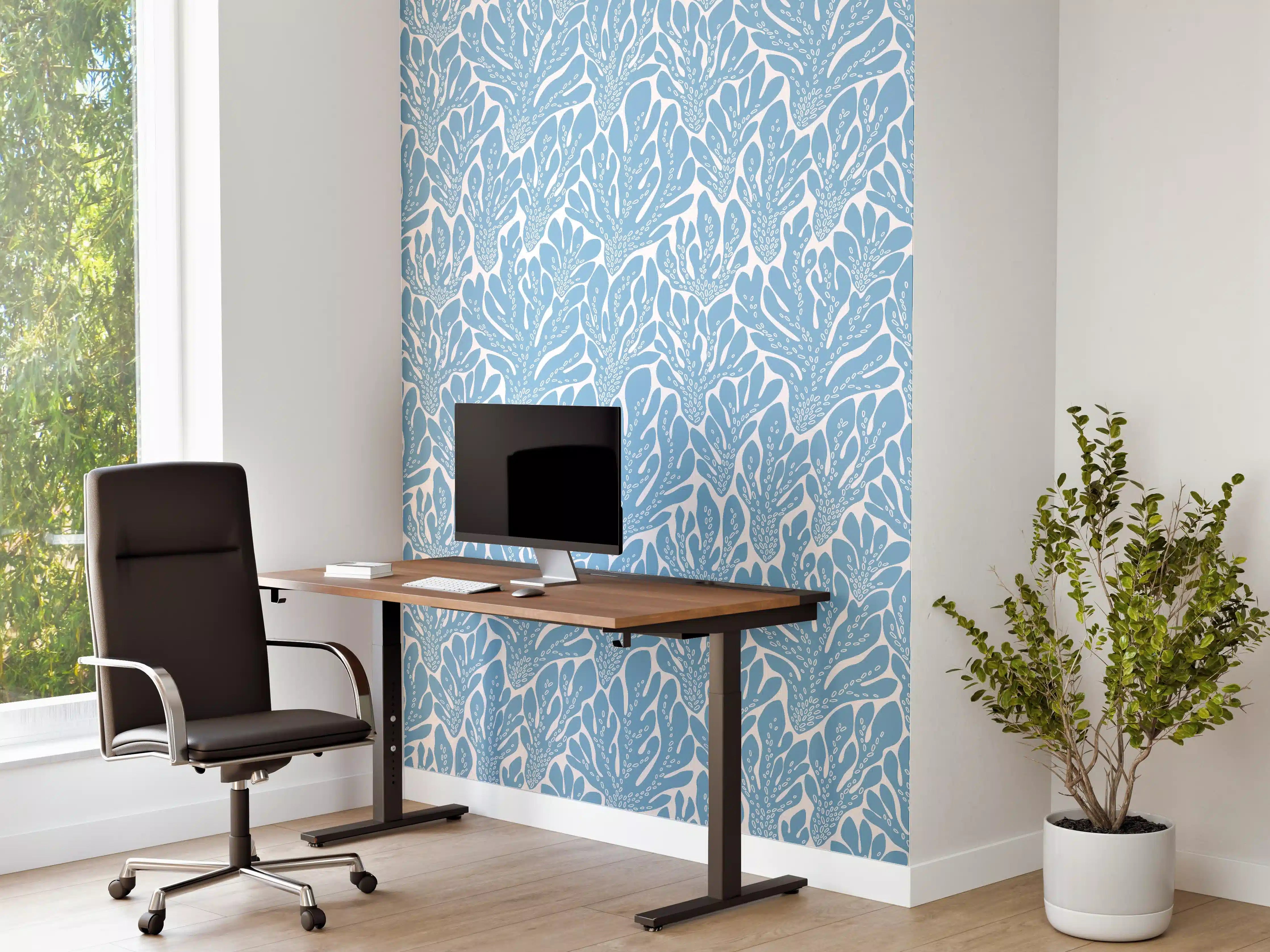 Büro Wandgestaltung - Blaue Meeresalgen-Muster