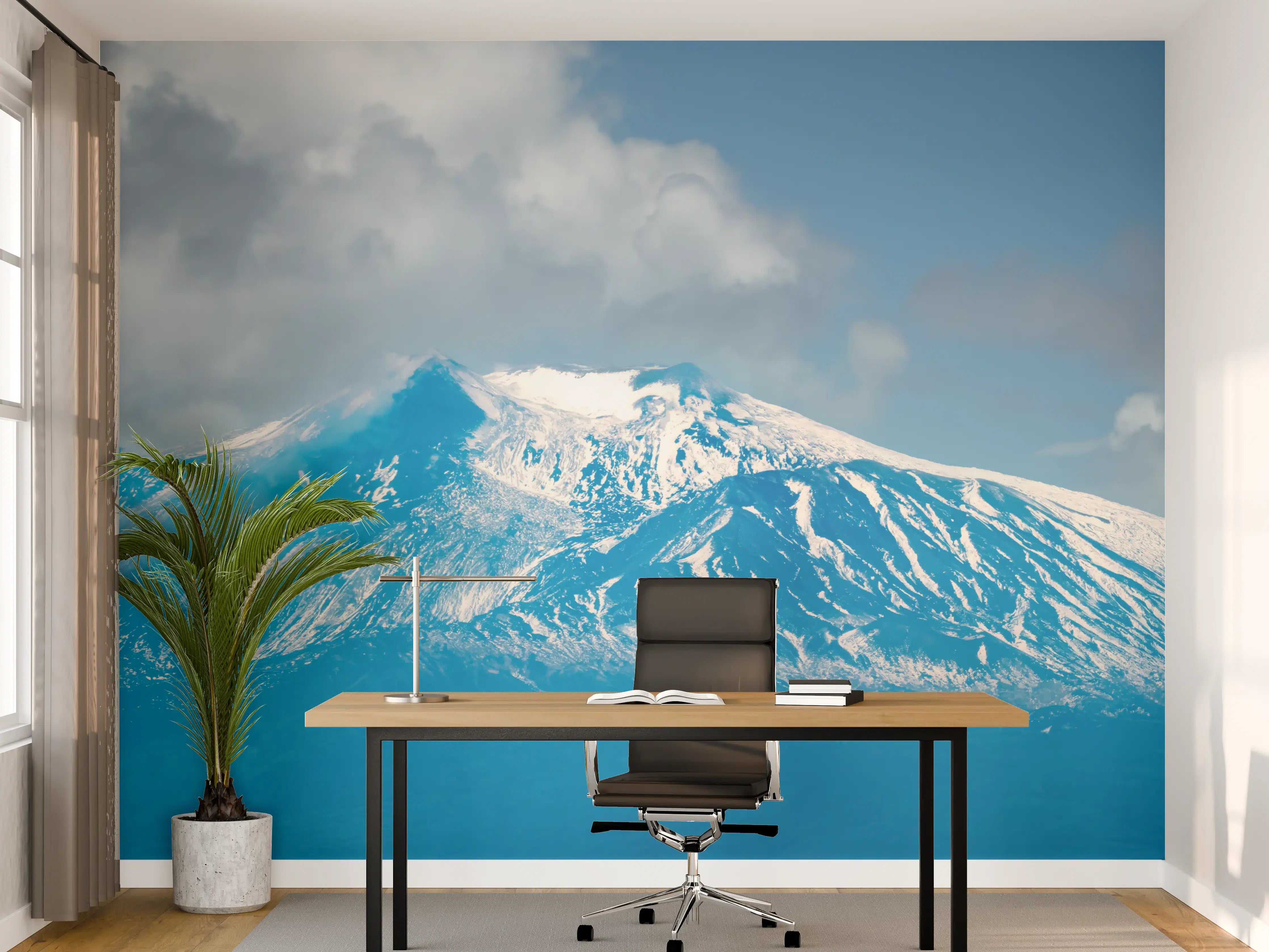 Büro Wandgestaltung - Blaue Schnee-Berglandschaft