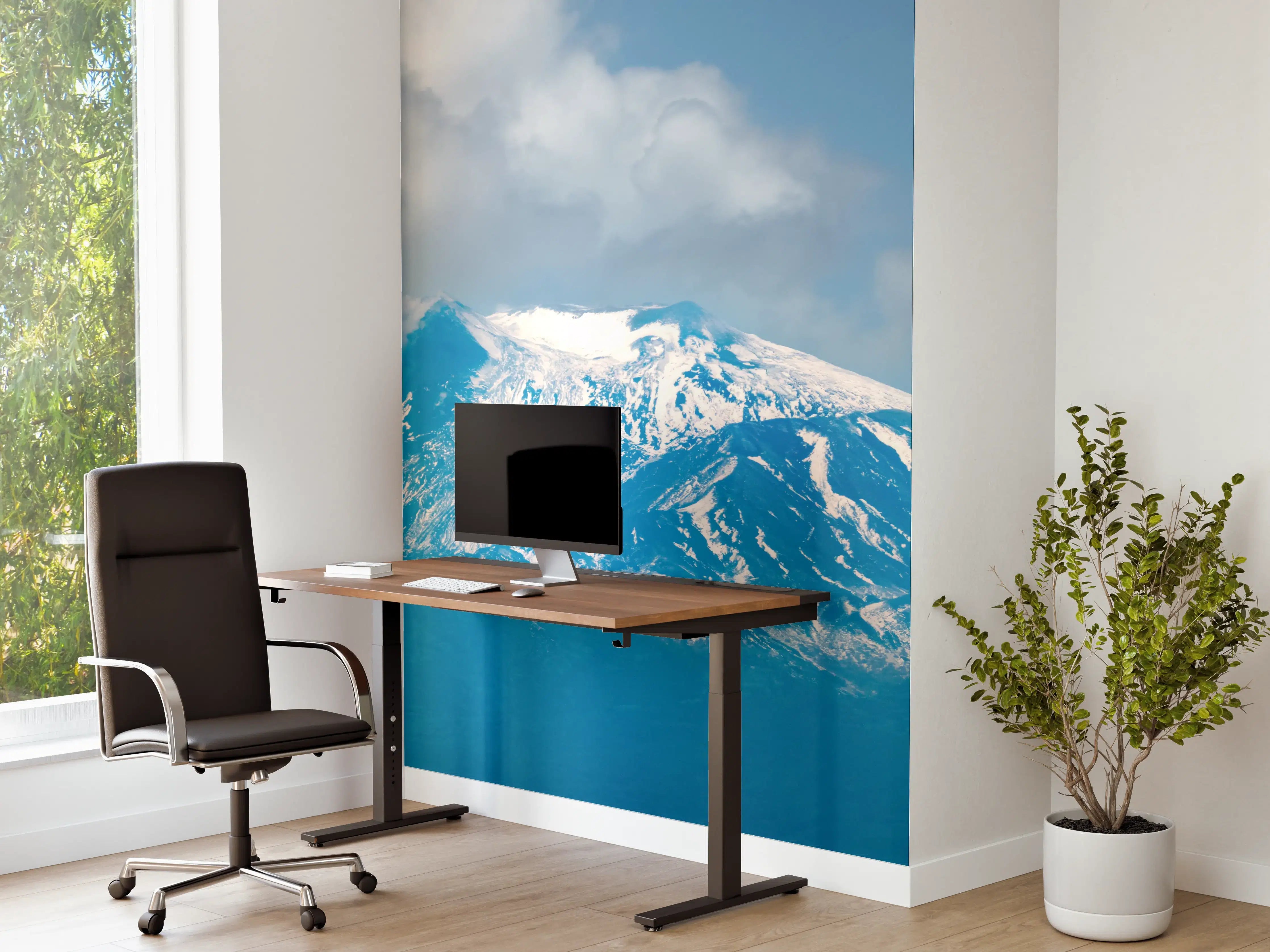 Büro Wandgestaltung - Blaue Schnee-Berglandschaft