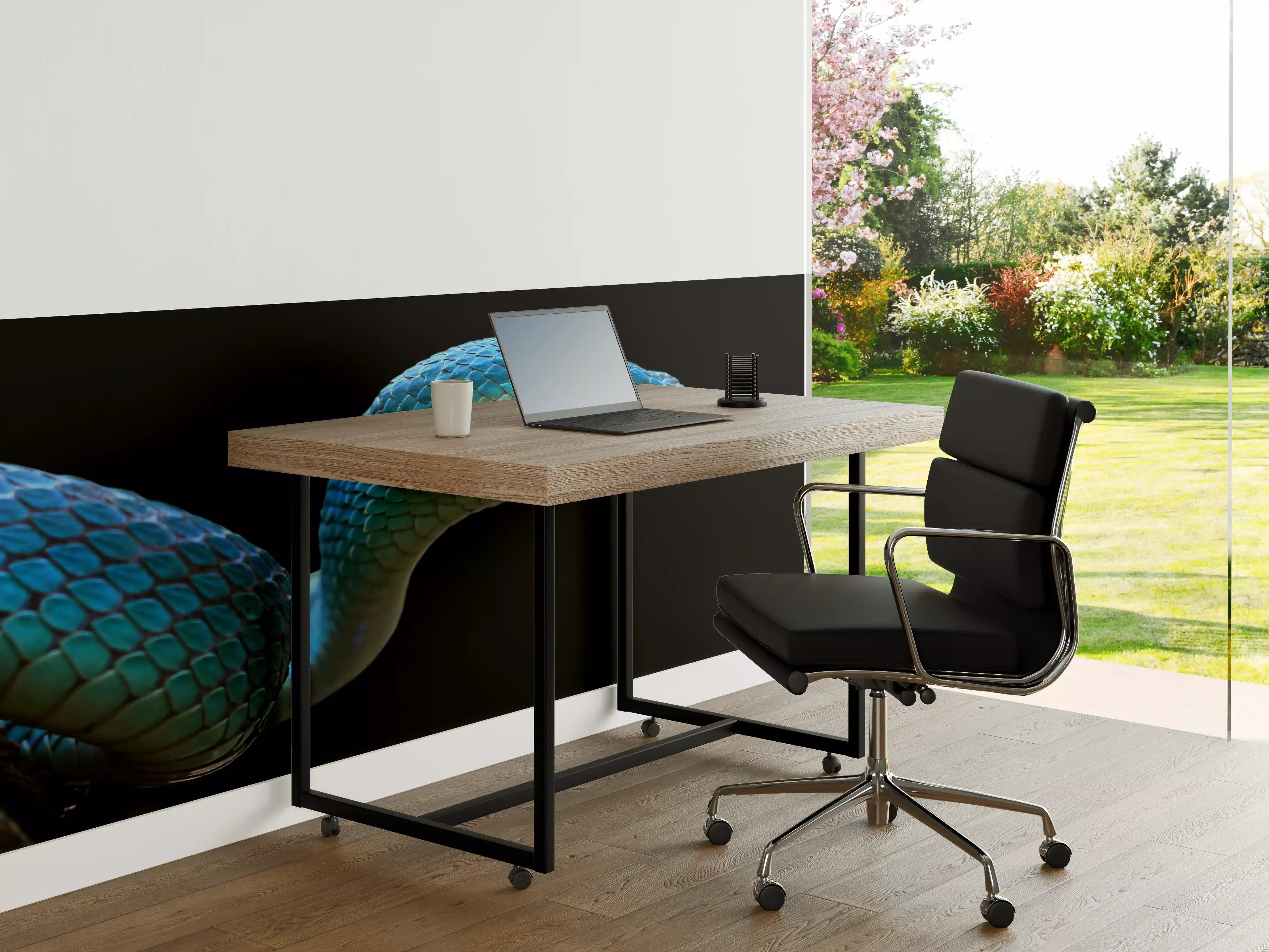 Büro Wandgestaltung - Blaue Vipernschlange Nahaufnahme