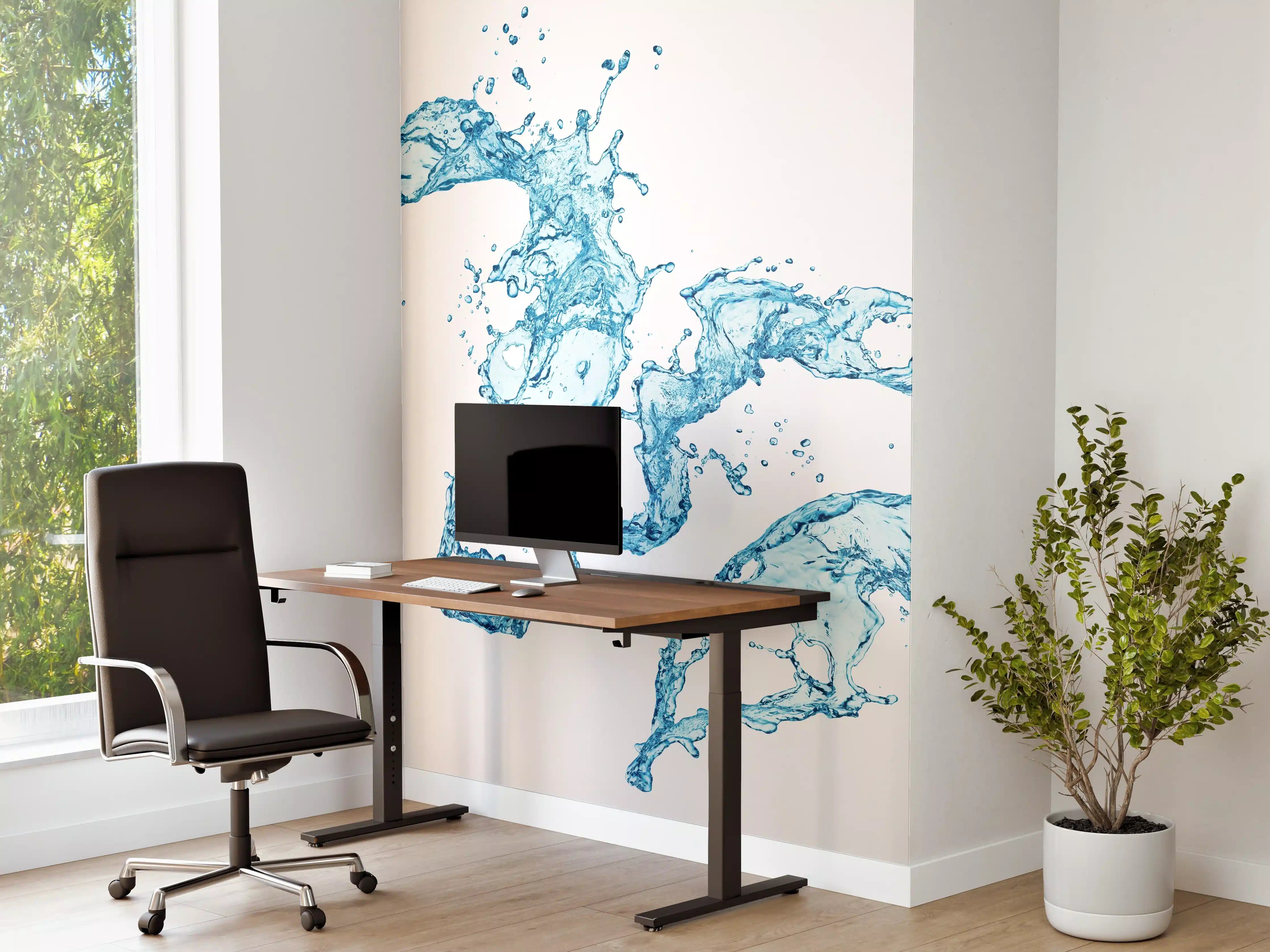 Büro Wandgestaltung - Blaue Wasser Spritzer weißer Hintergrund