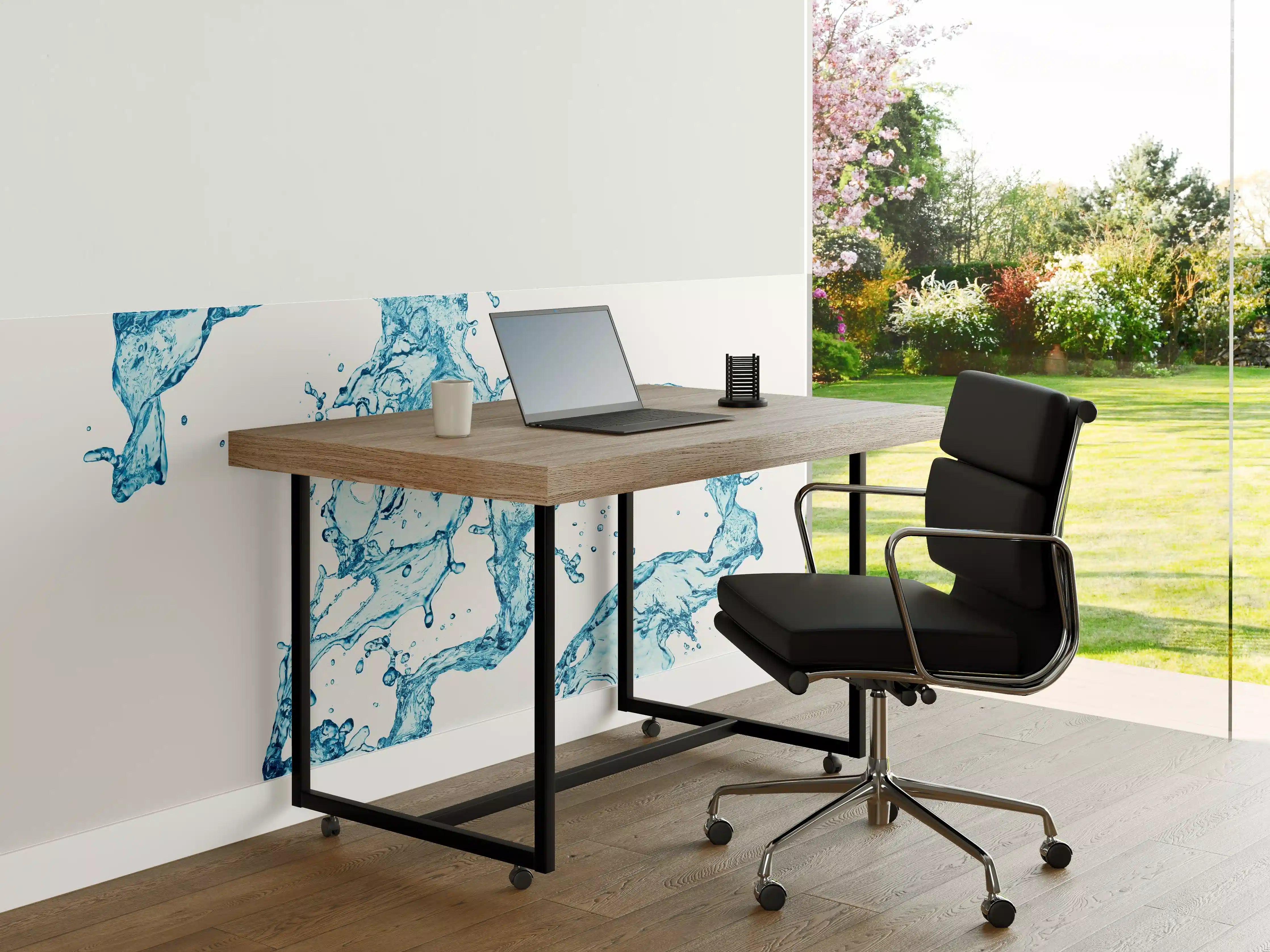 Büro Wandgestaltung - Blaue Wasser Spritzer weißer Hintergrund