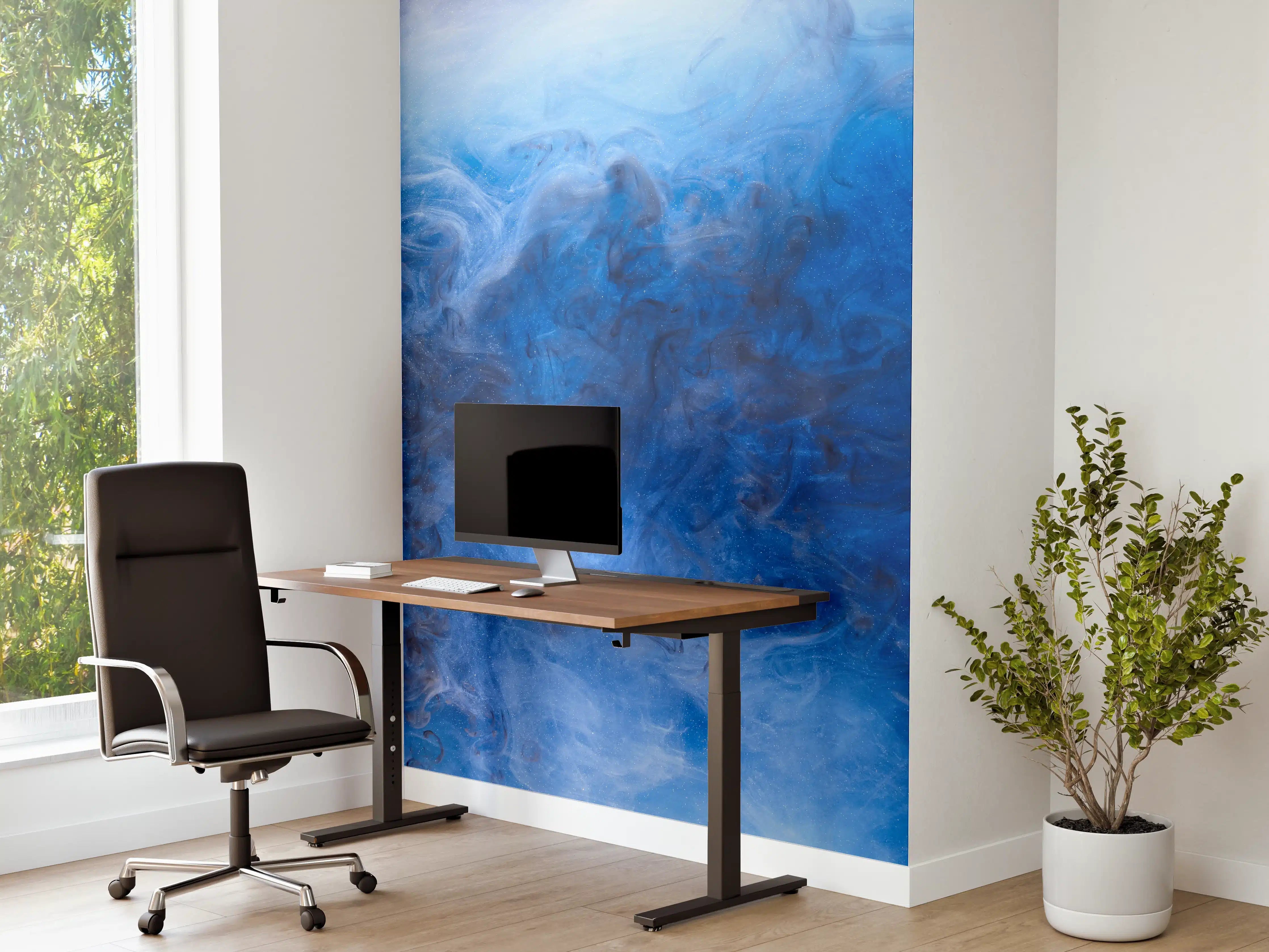 Büro Wandgestaltung - Blauer Rauch