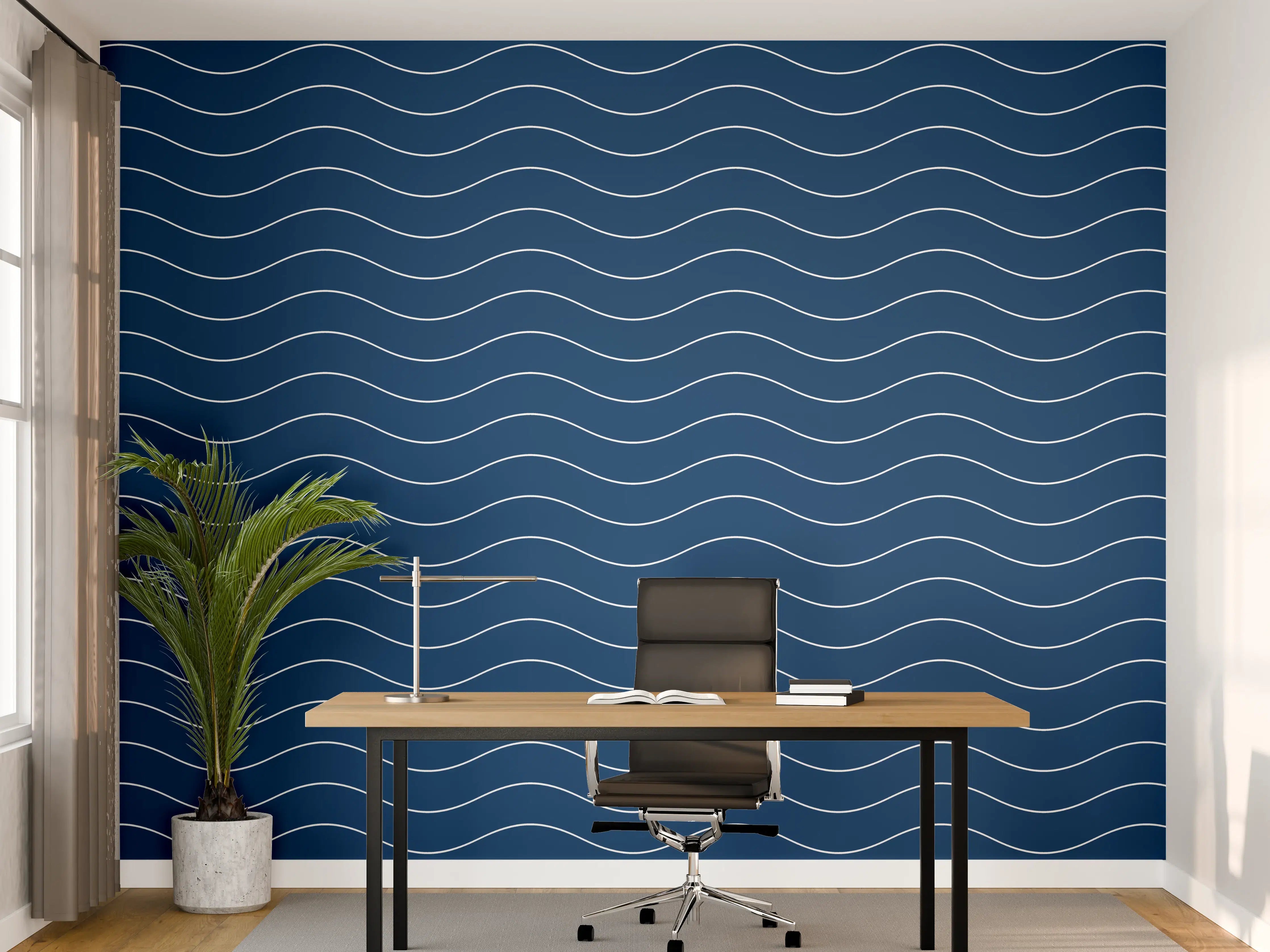 Büro Wandgestaltung - Blauer Wasser-Wandbild