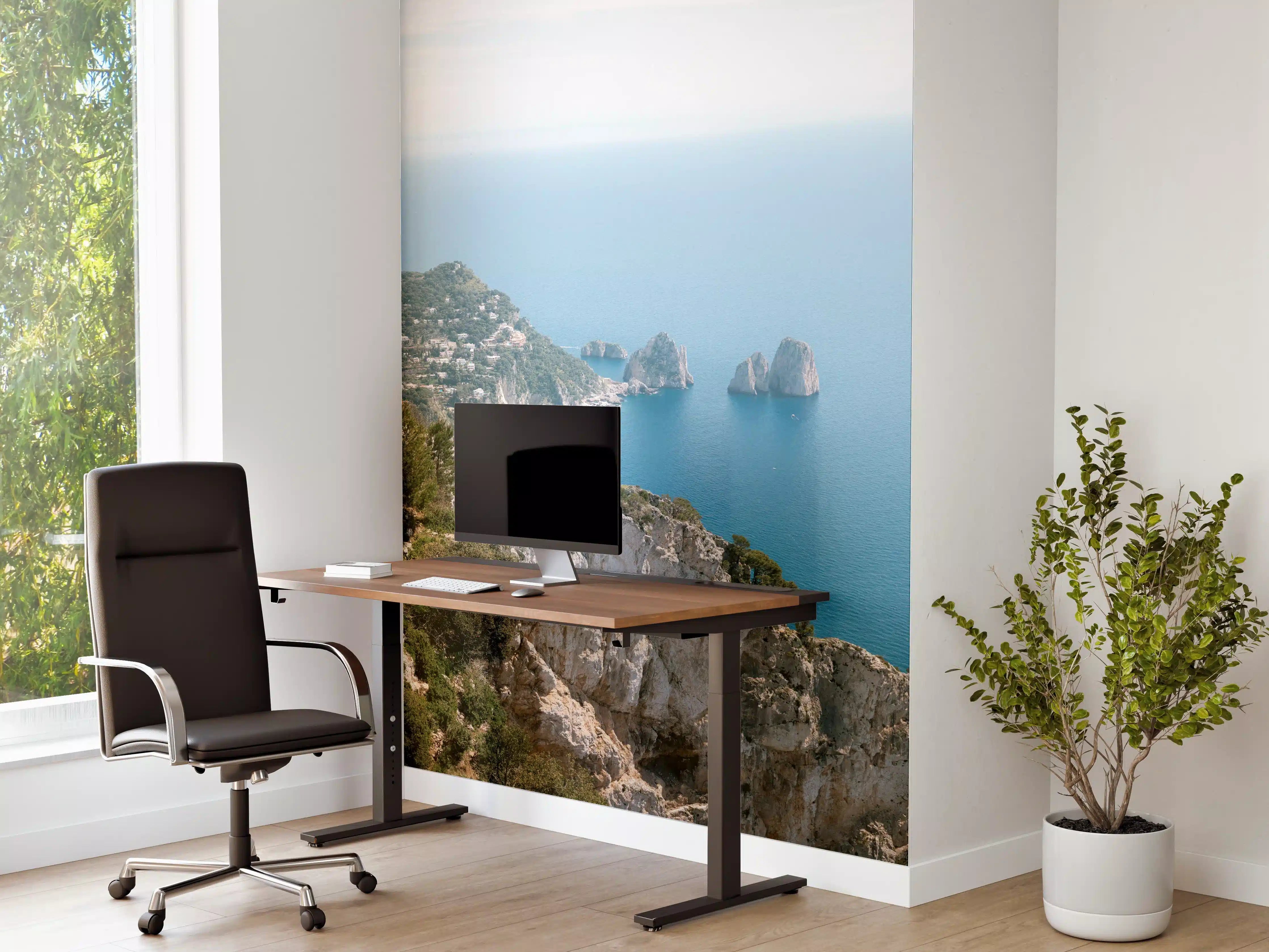 Büro Wandgestaltung - Blaues Meer an Italiens Küste