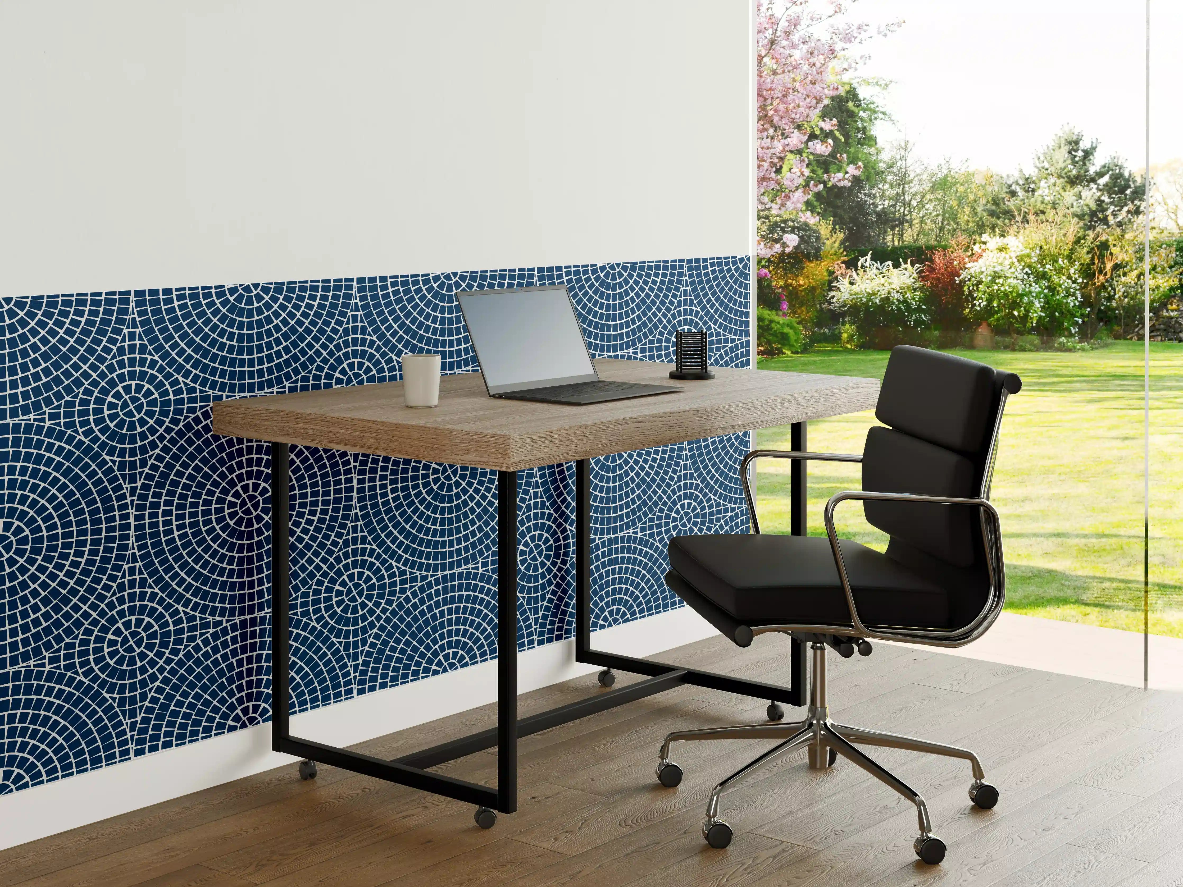 Büro Wandgestaltung - Blaues Mosaik mit moderner Atmosphäre