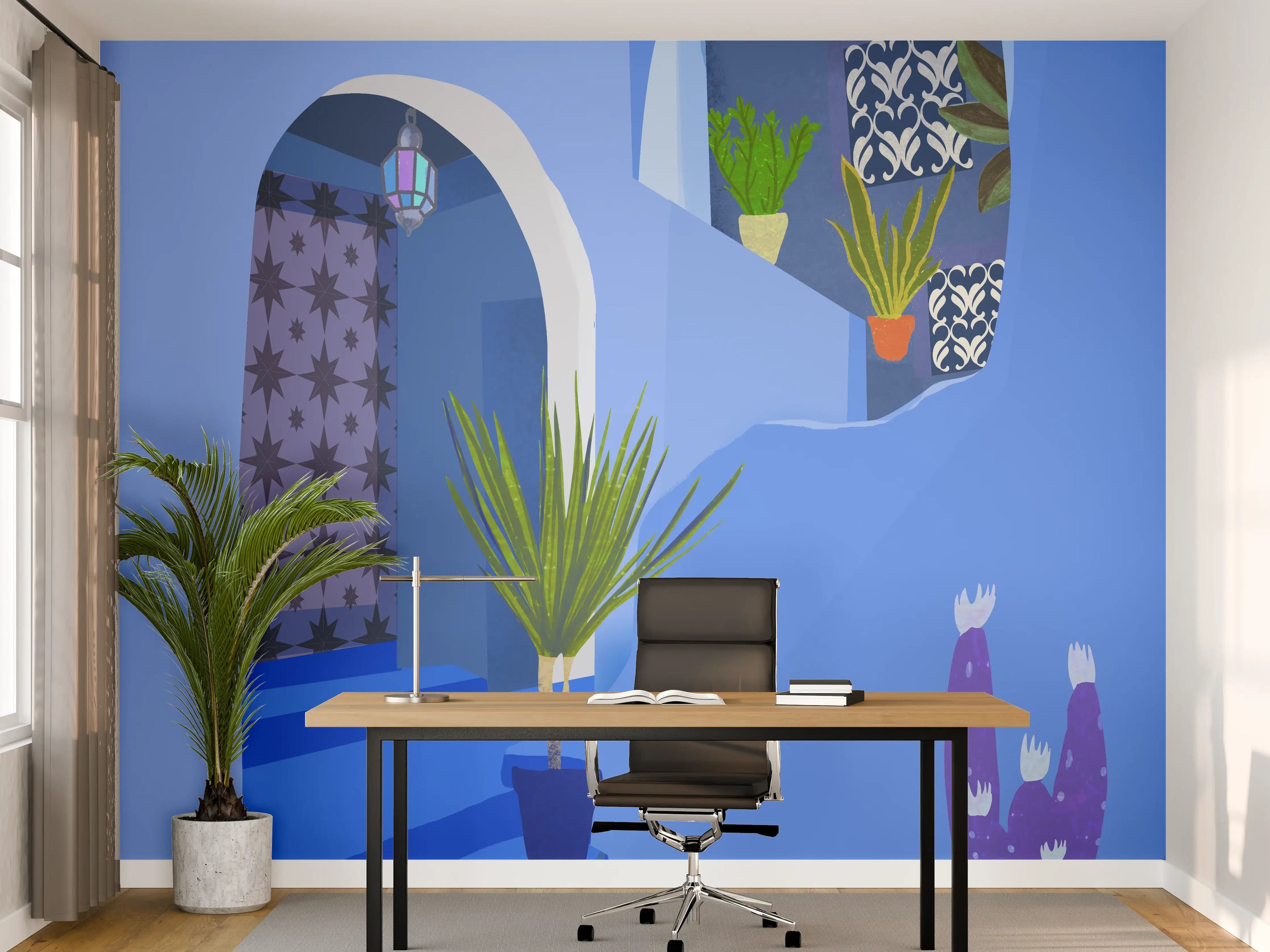 Büro Wandgestaltung - Blaugetöntes Marokko Poster