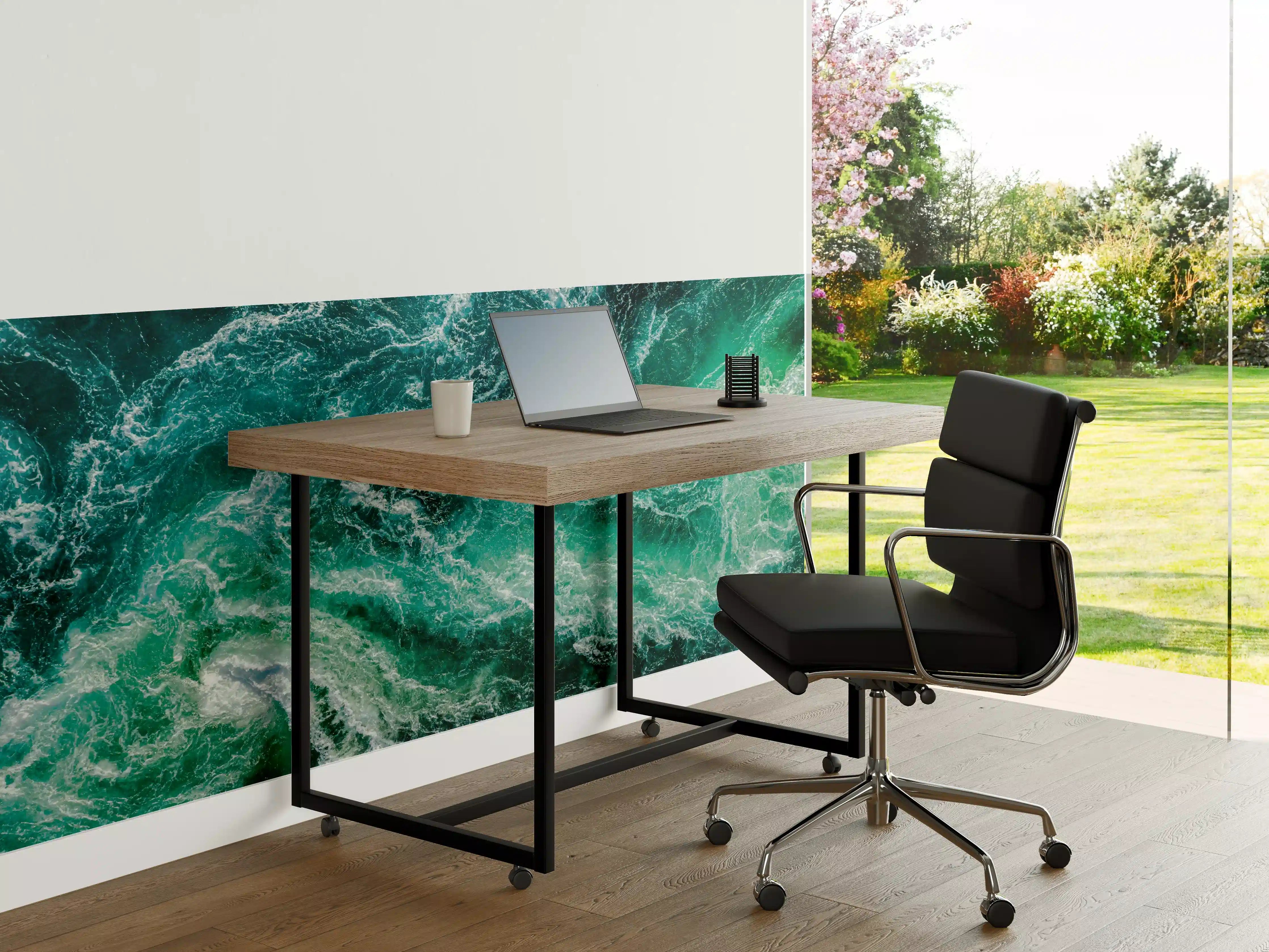 Büro Wandgestaltung - Blaugrüne Meereswellen