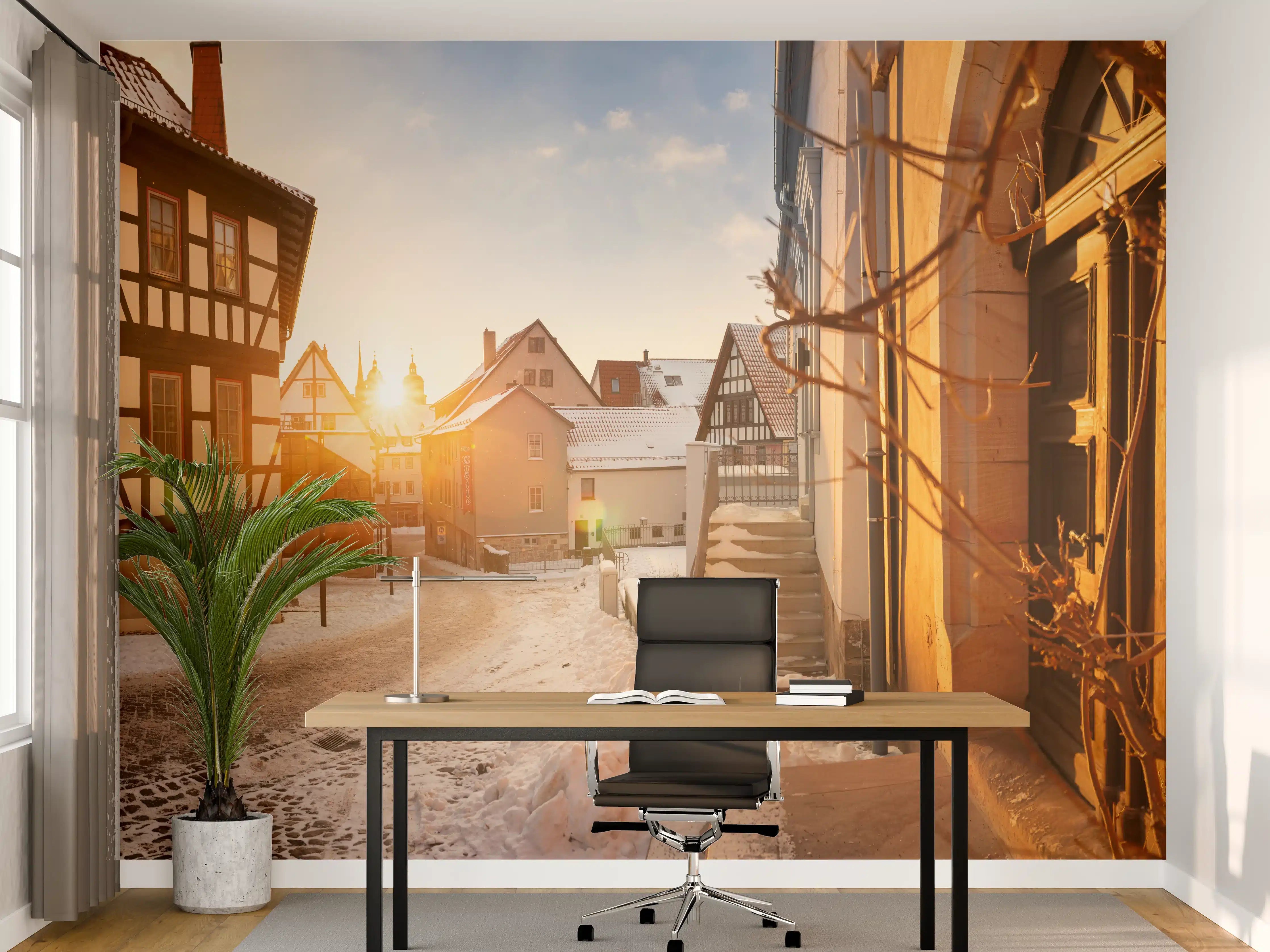 Büro Wandgestaltung - Blick auf Schmalkalden im Winter
