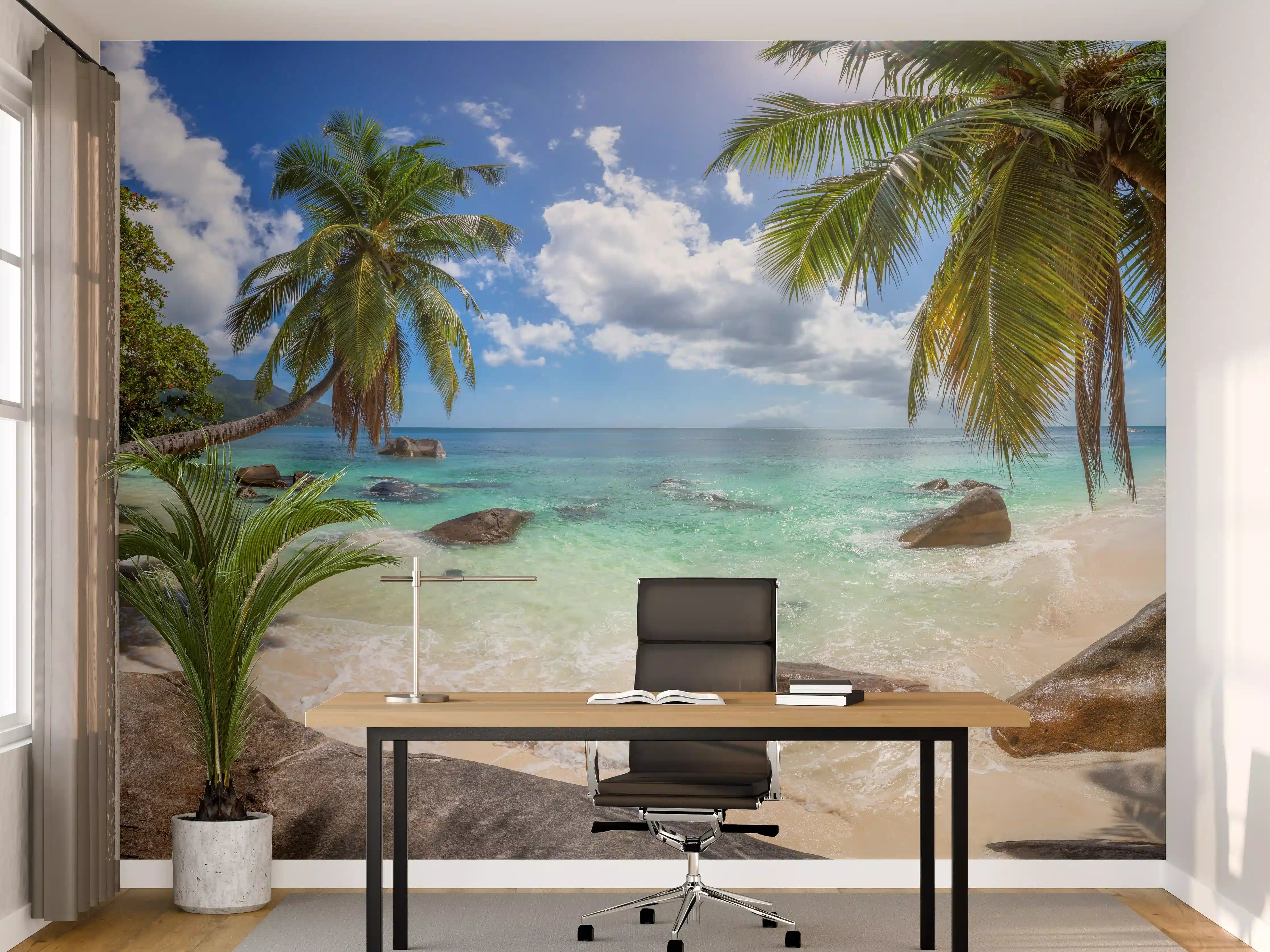 Büro Wandgestaltung - Blick auf den schönen tropischen Strand