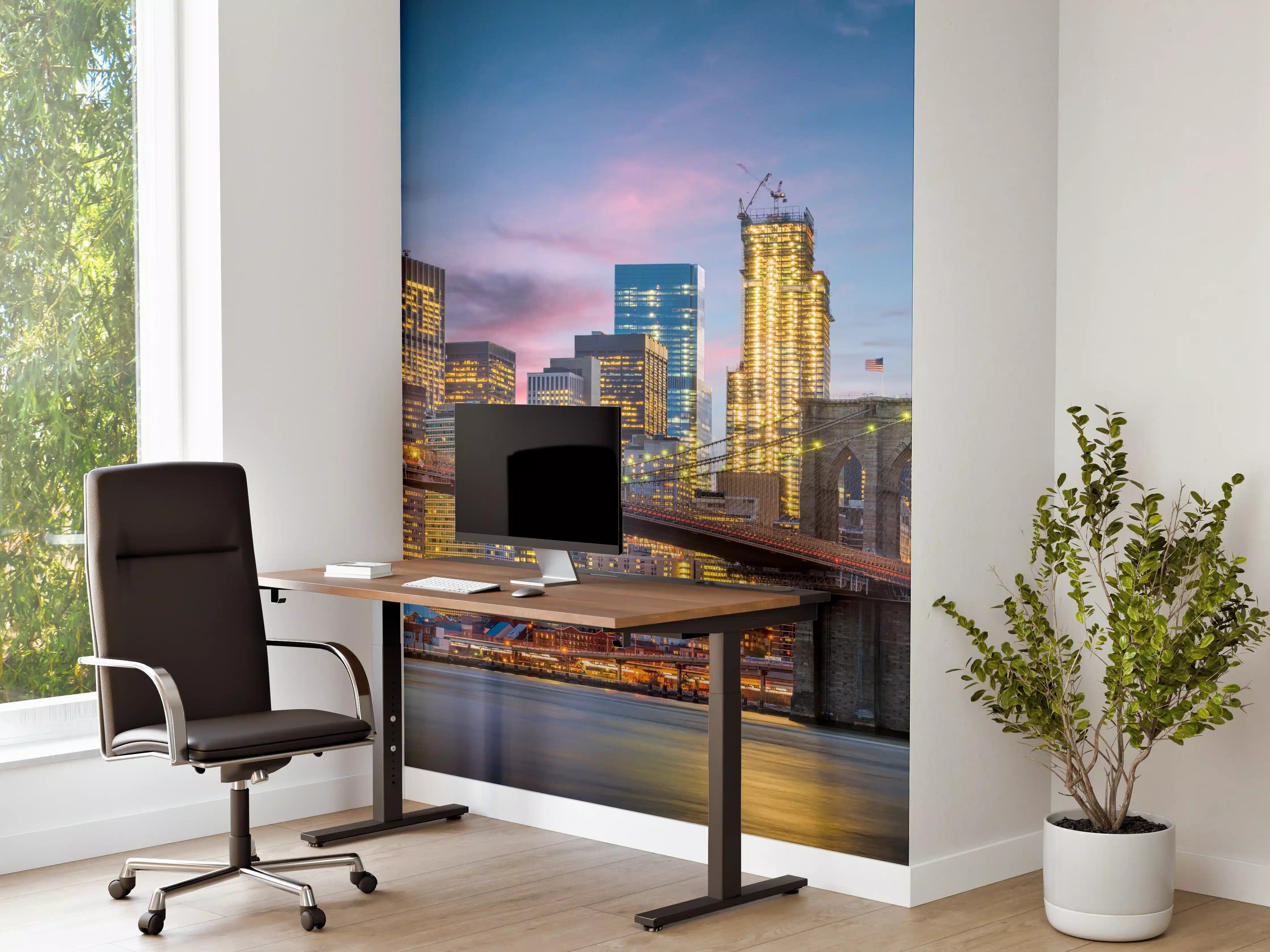 Büro Wandgestaltung - Blick auf die New Yorker Skyline bei Abenddämmerung