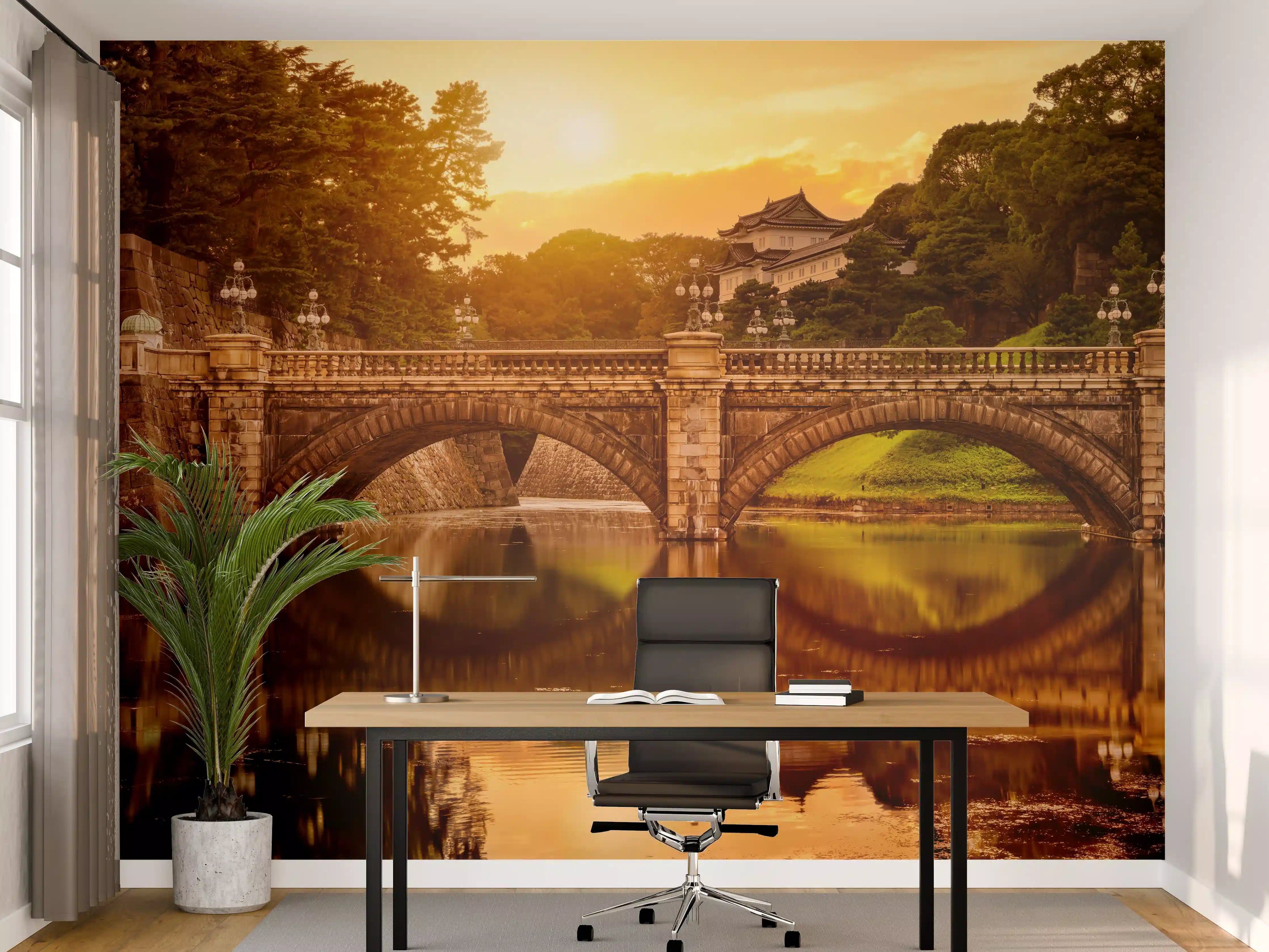 Büro Wandgestaltung - Blick auf die Nijubashi-Brücke in Tokio