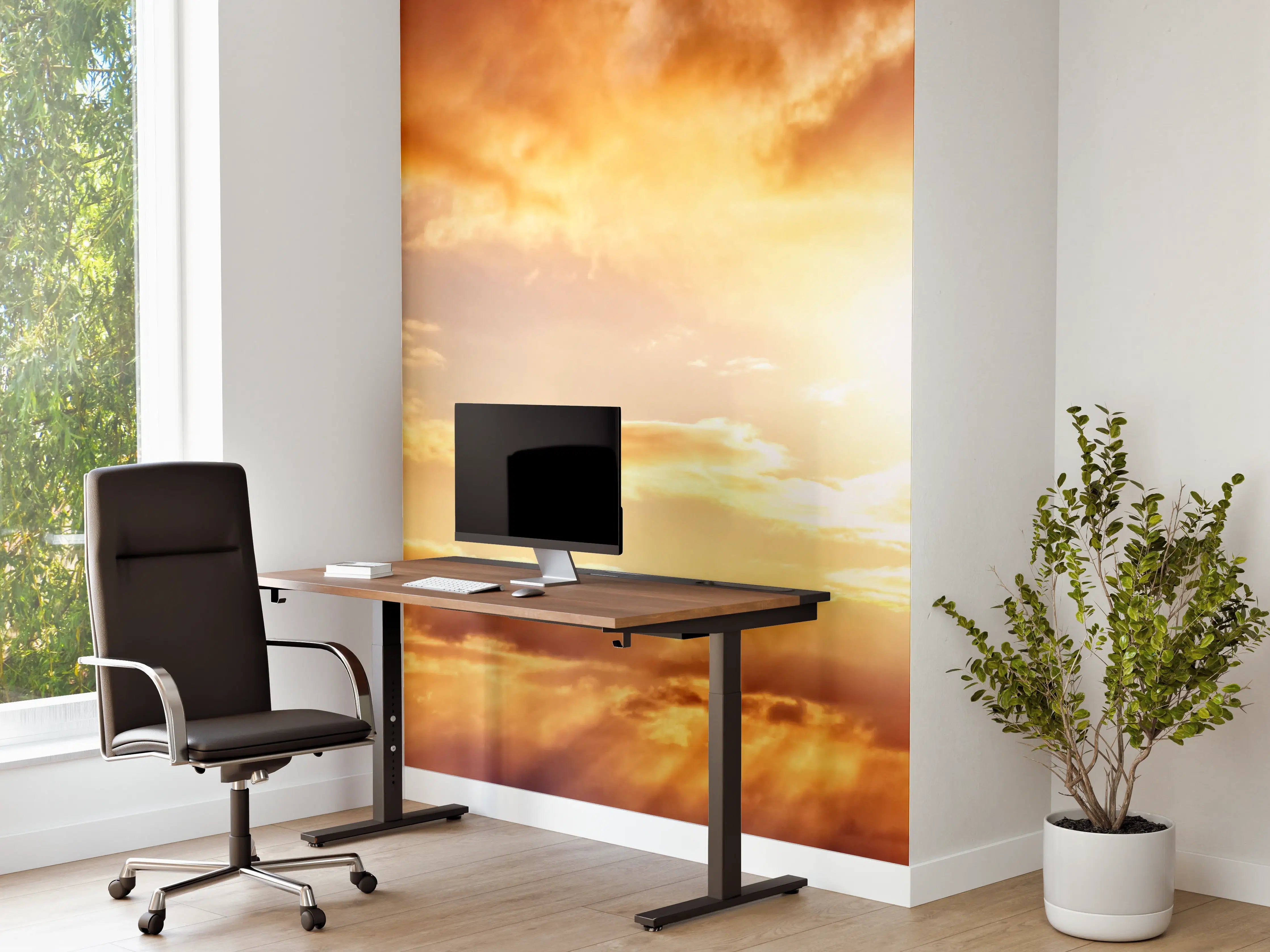 Büro Wandgestaltung - Blick zum schönen Sonnenuntergang
