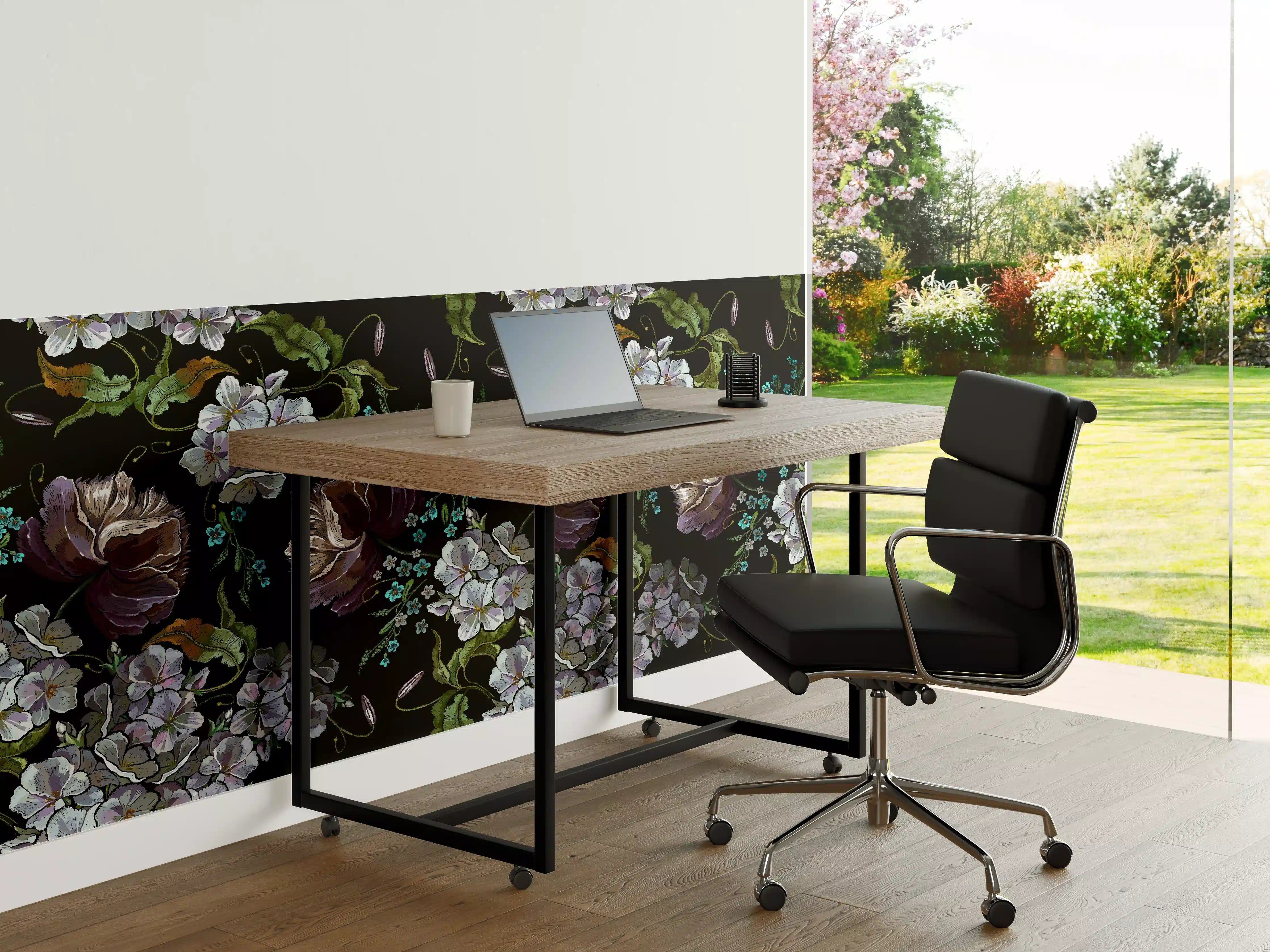 Büro Wandgestaltung - Blüten in der Nacht