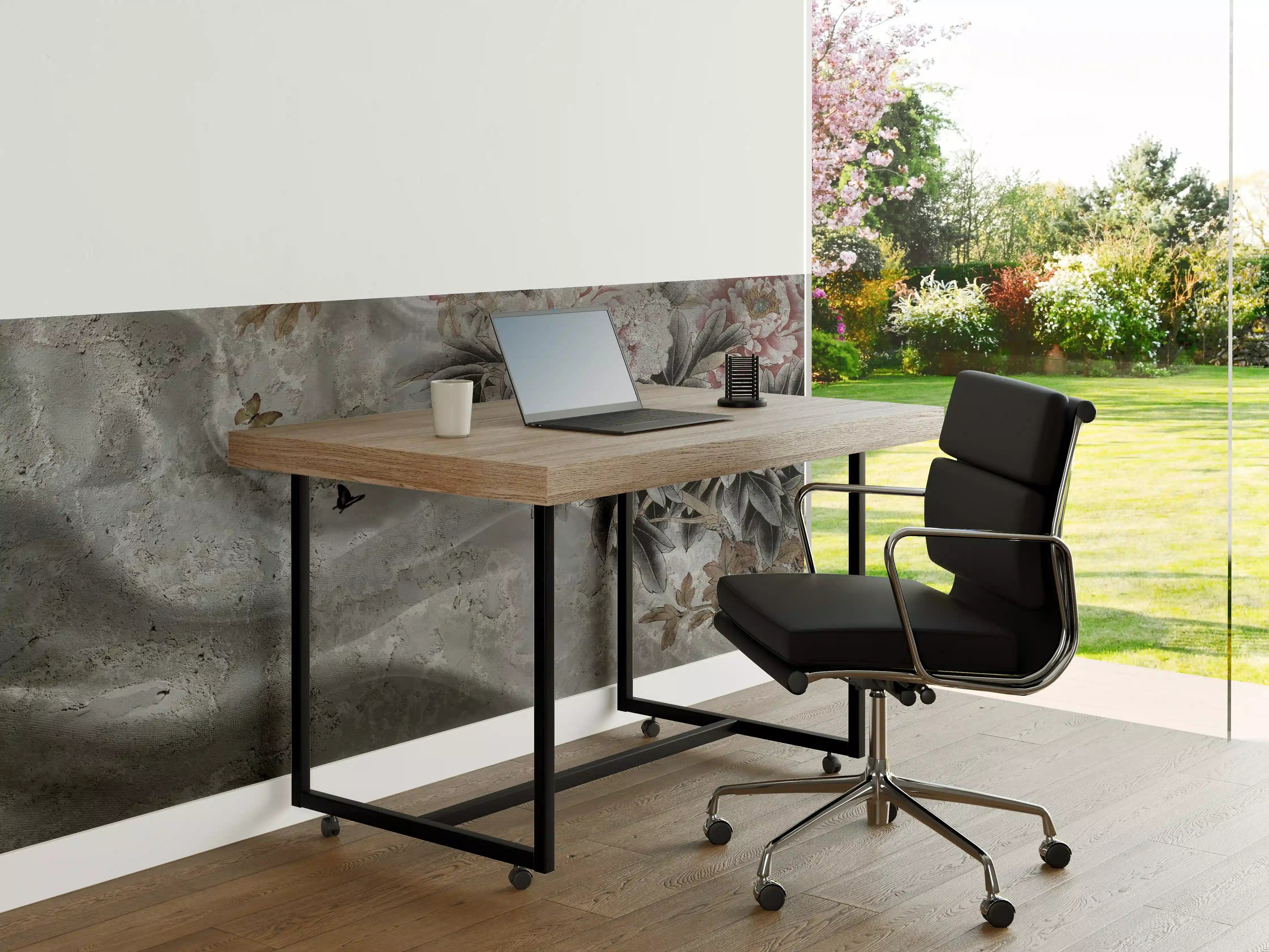 Büro Wandgestaltung - Blumenstrauß abgebildet auf Beton