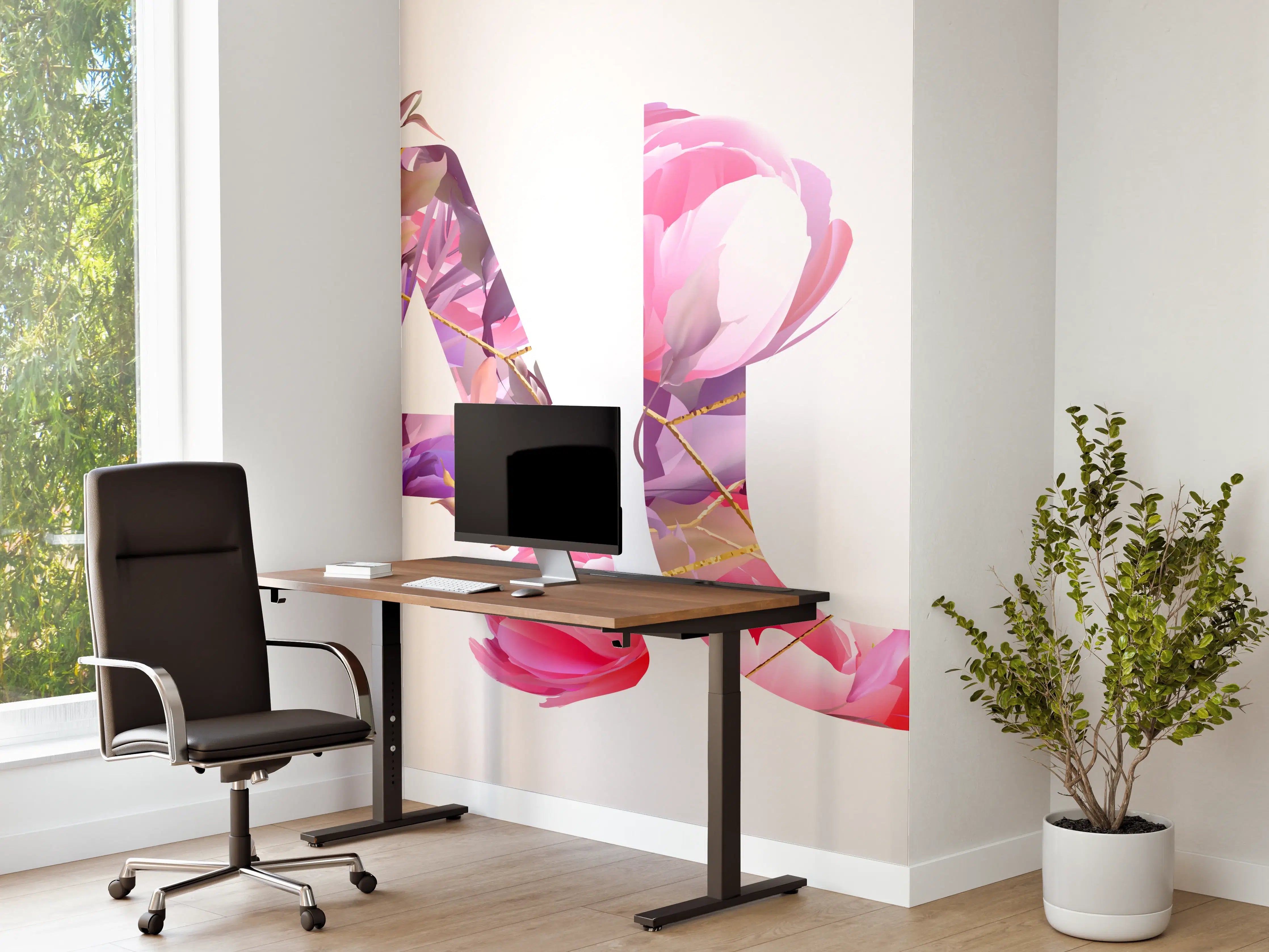 Büro Wandgestaltung - Blumige Beauty-Schrift