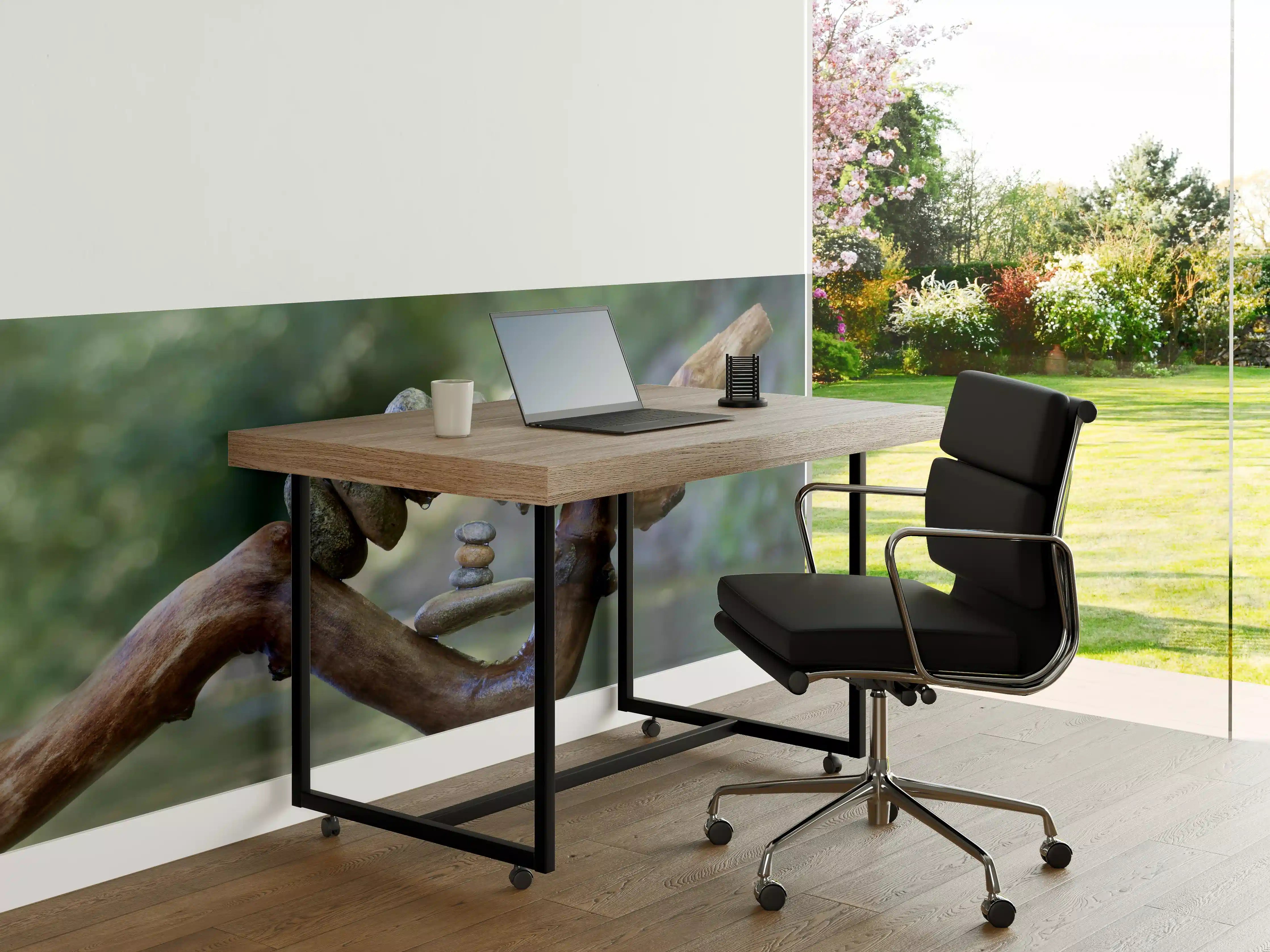 Büro Wandgestaltung - Bogen aus Steinen und Holz auf dem Wasser 