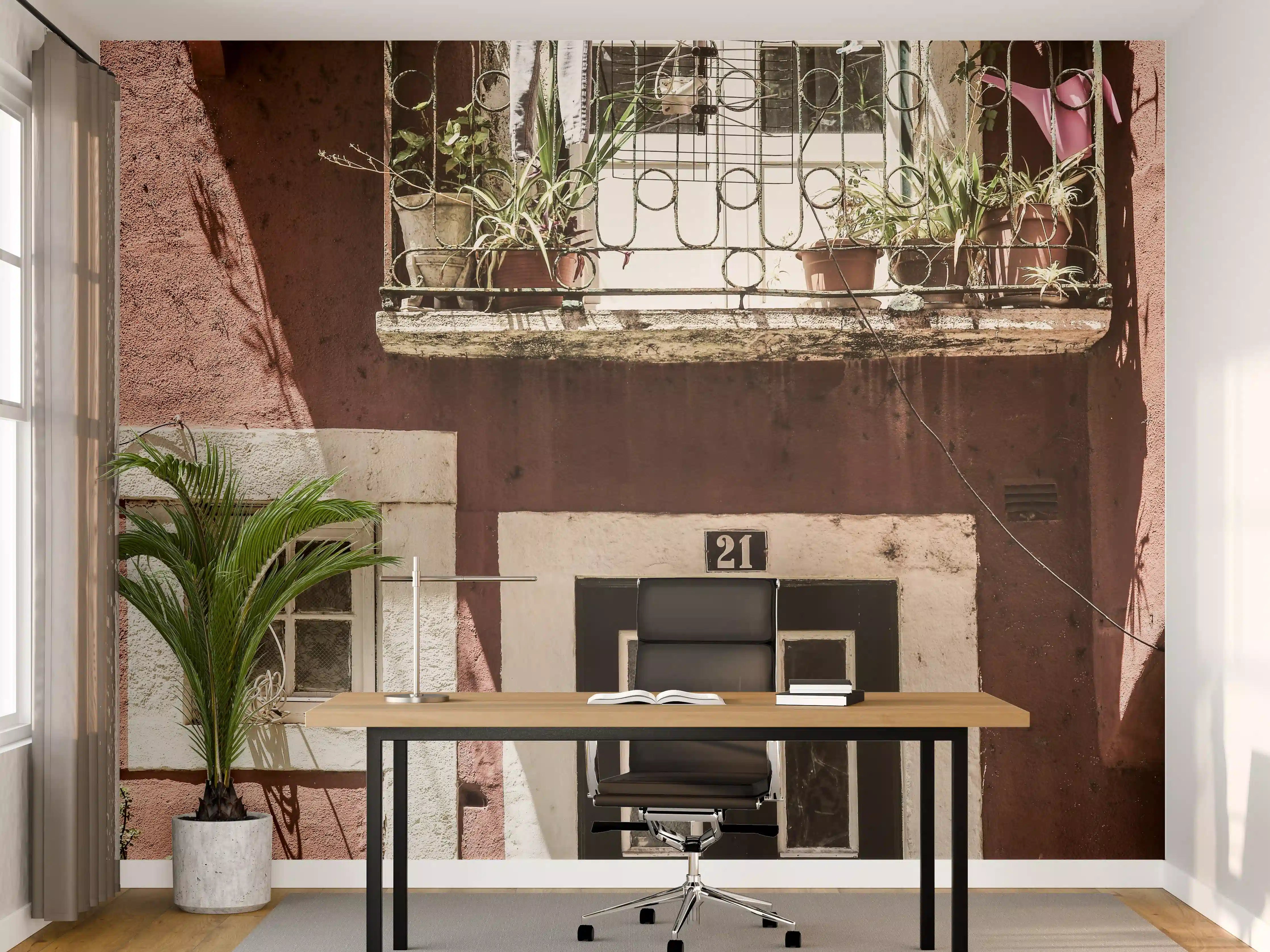Büro Wandgestaltung - Boho-Stil Balkonpflanzen Hausnr. 21