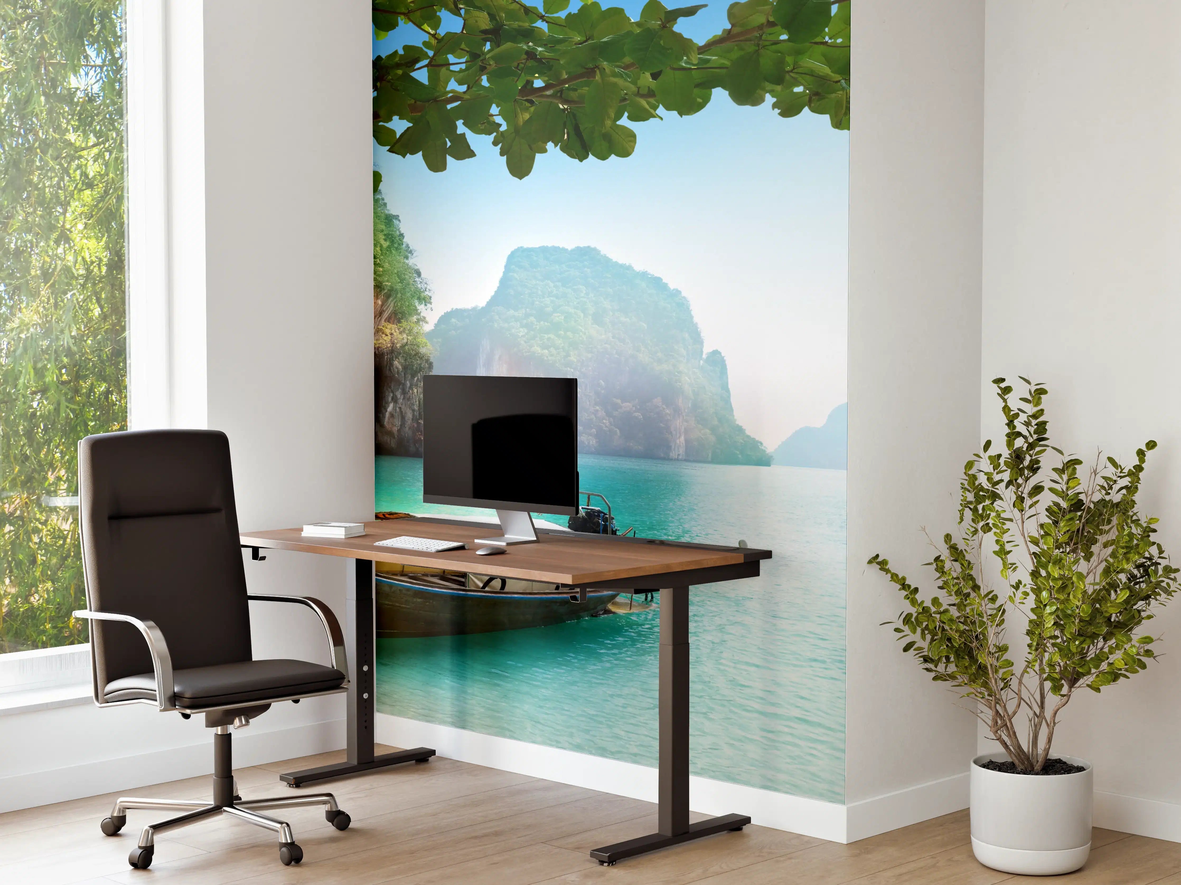 Büro Wandgestaltung - Boot auf kleiner Insel in Thailand