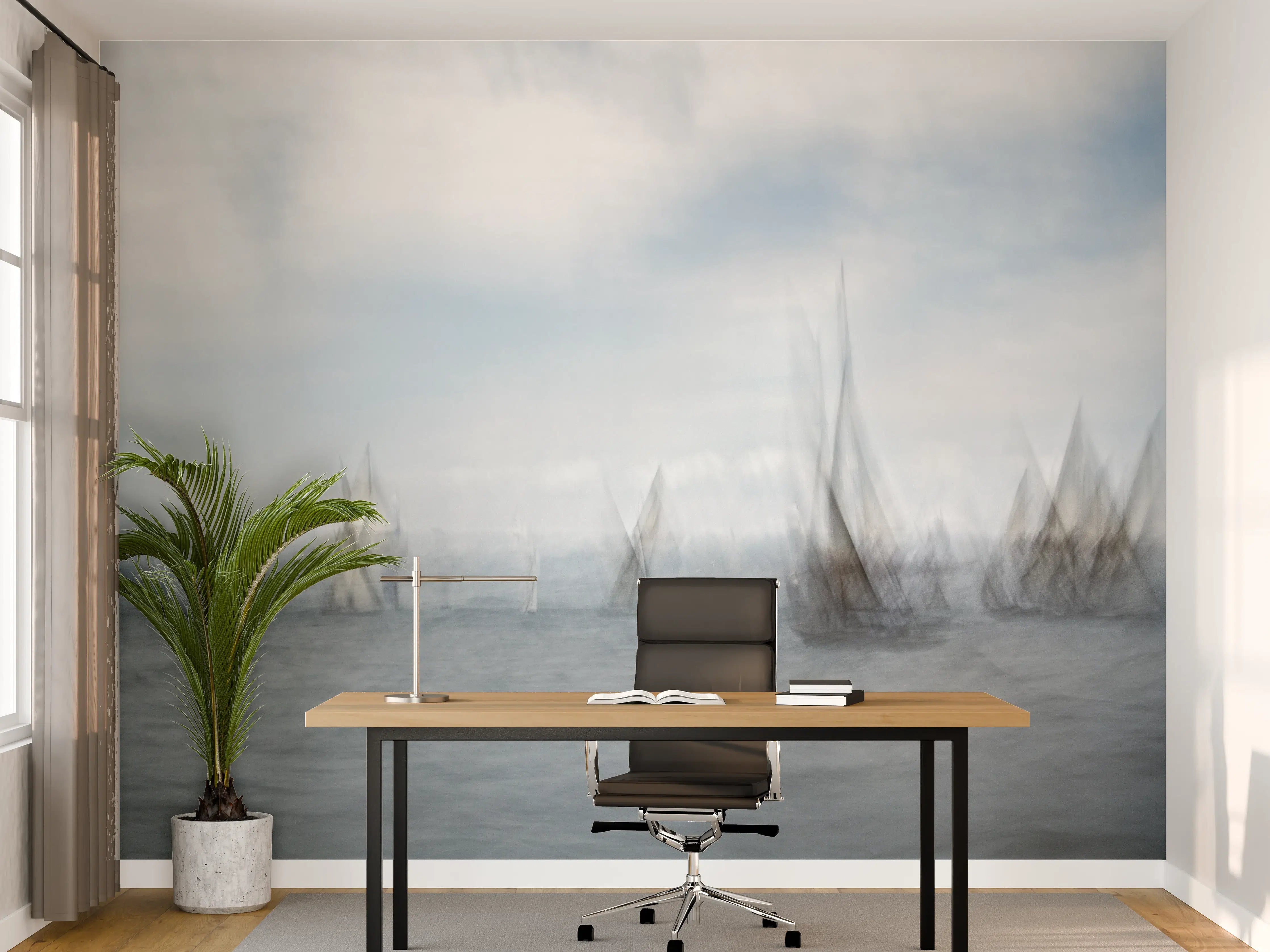Büro Wandgestaltung - Boote im Meer - Unscharf