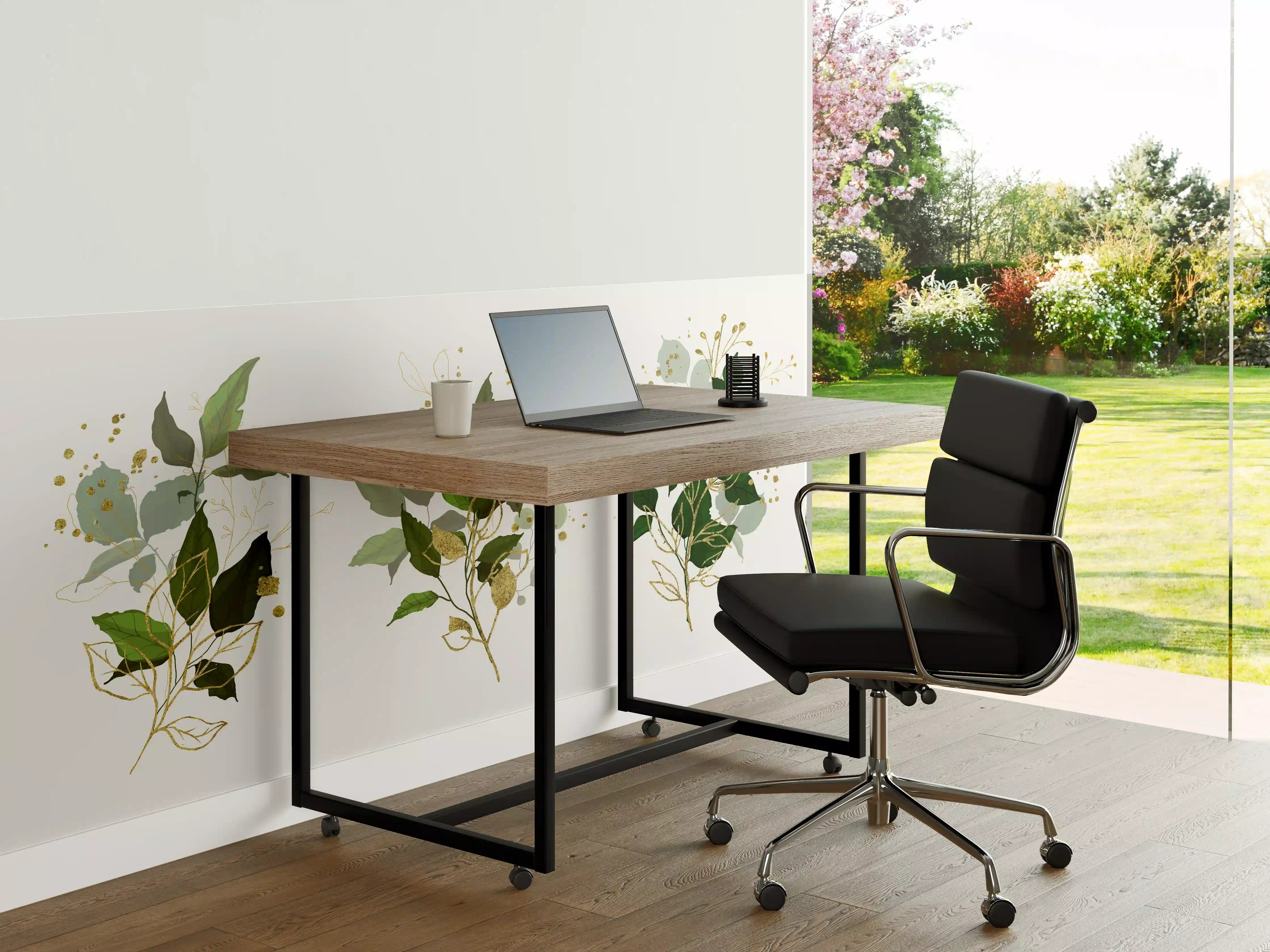 Büro Wandgestaltung - Botanik Gold Grün Dekor