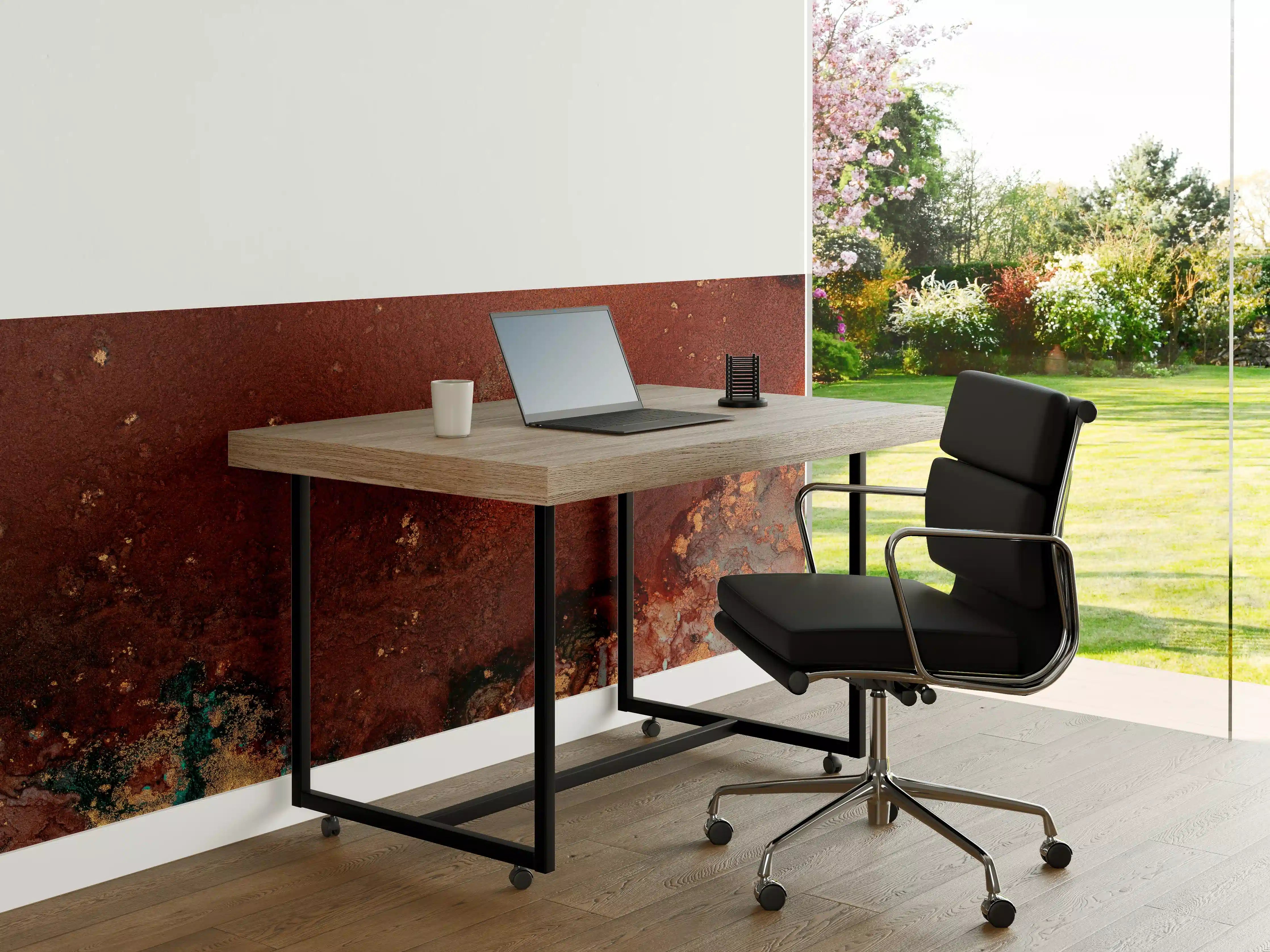 Büro Wandgestaltung - Bräunliche Marmor Textur - Flüssigmalerei