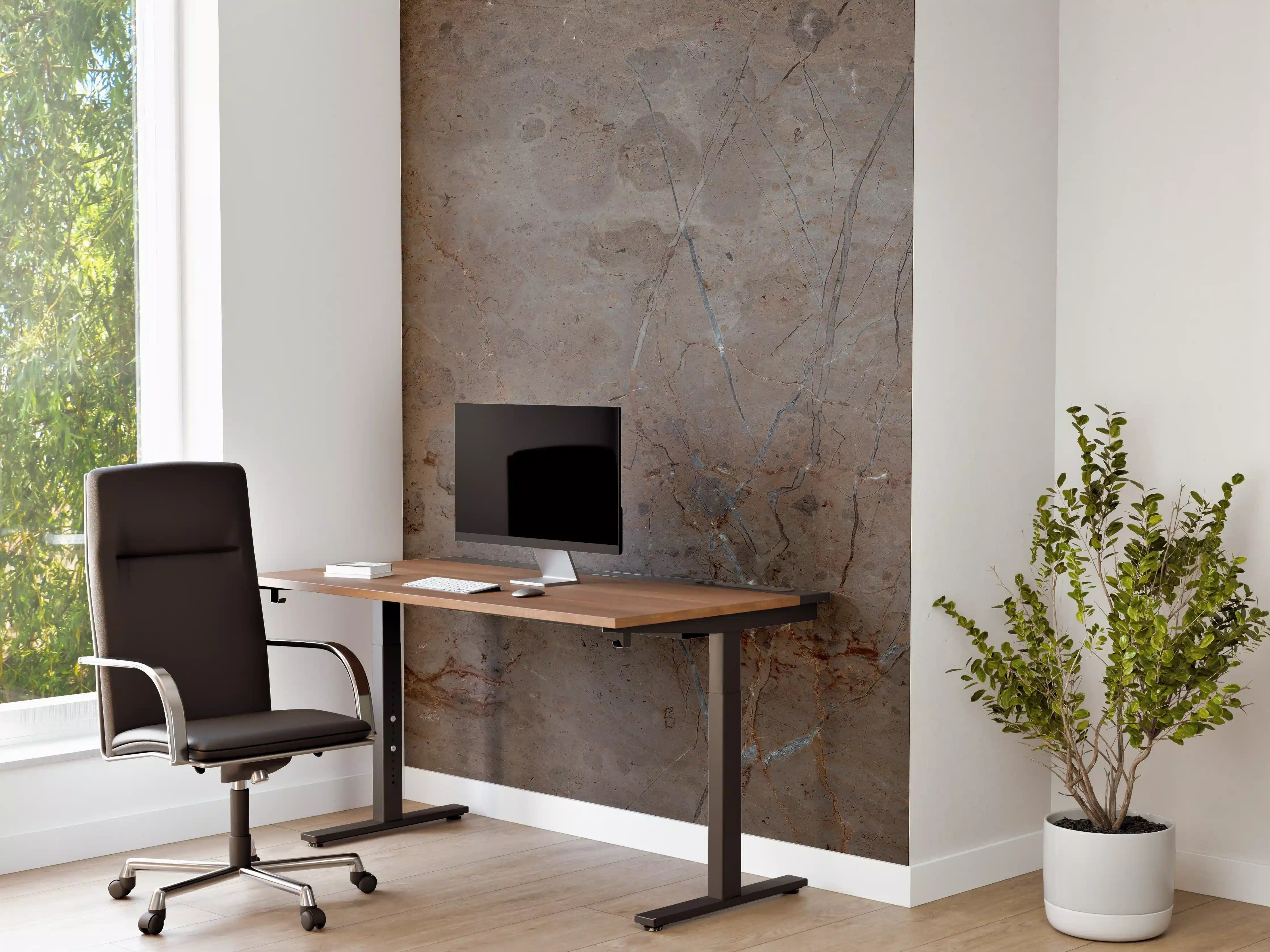 Büro Wandgestaltung - Bräunliche Marmortextur 