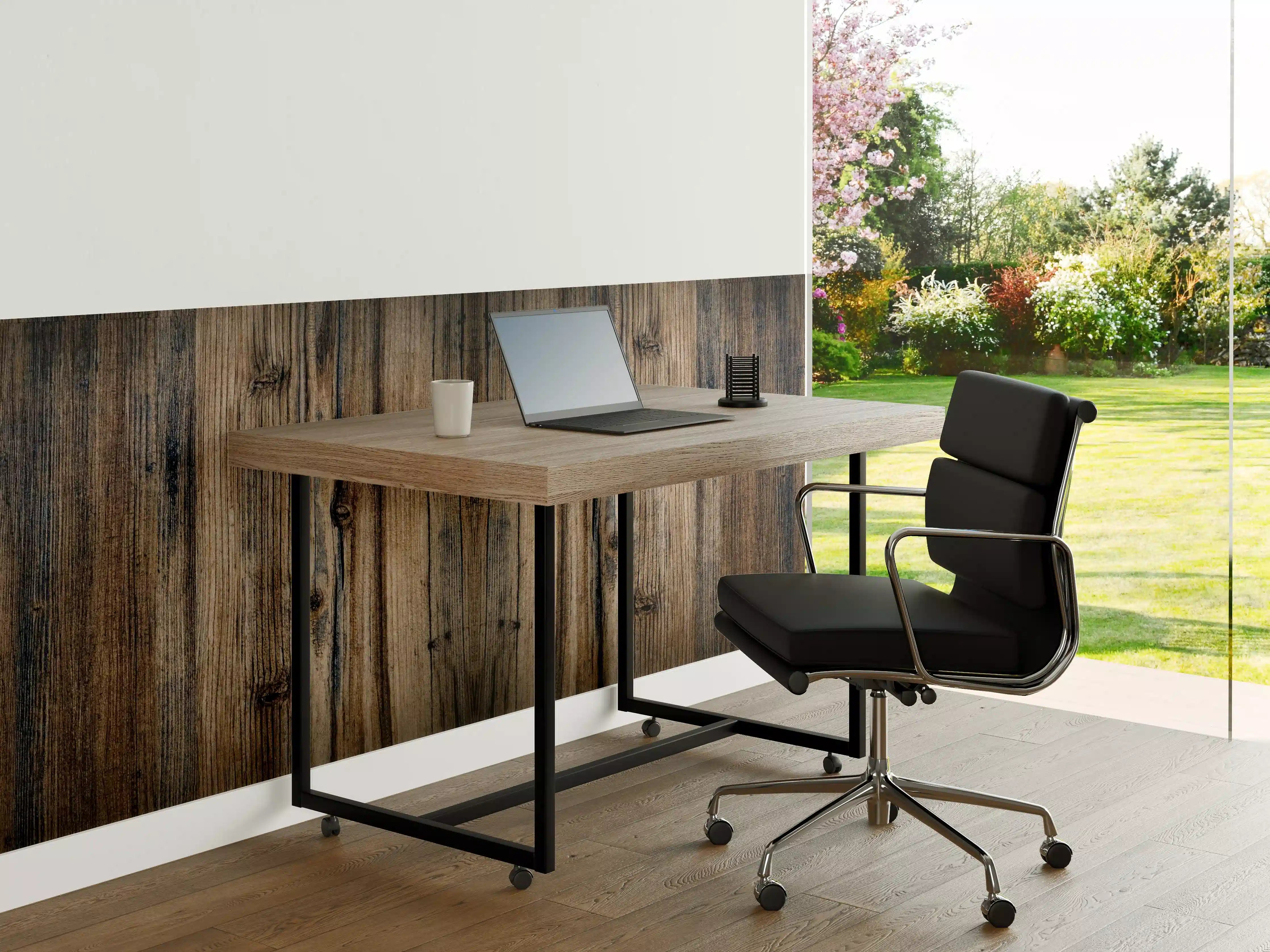 Büro Wandgestaltung - Bräunlicher Holz Hintergrund