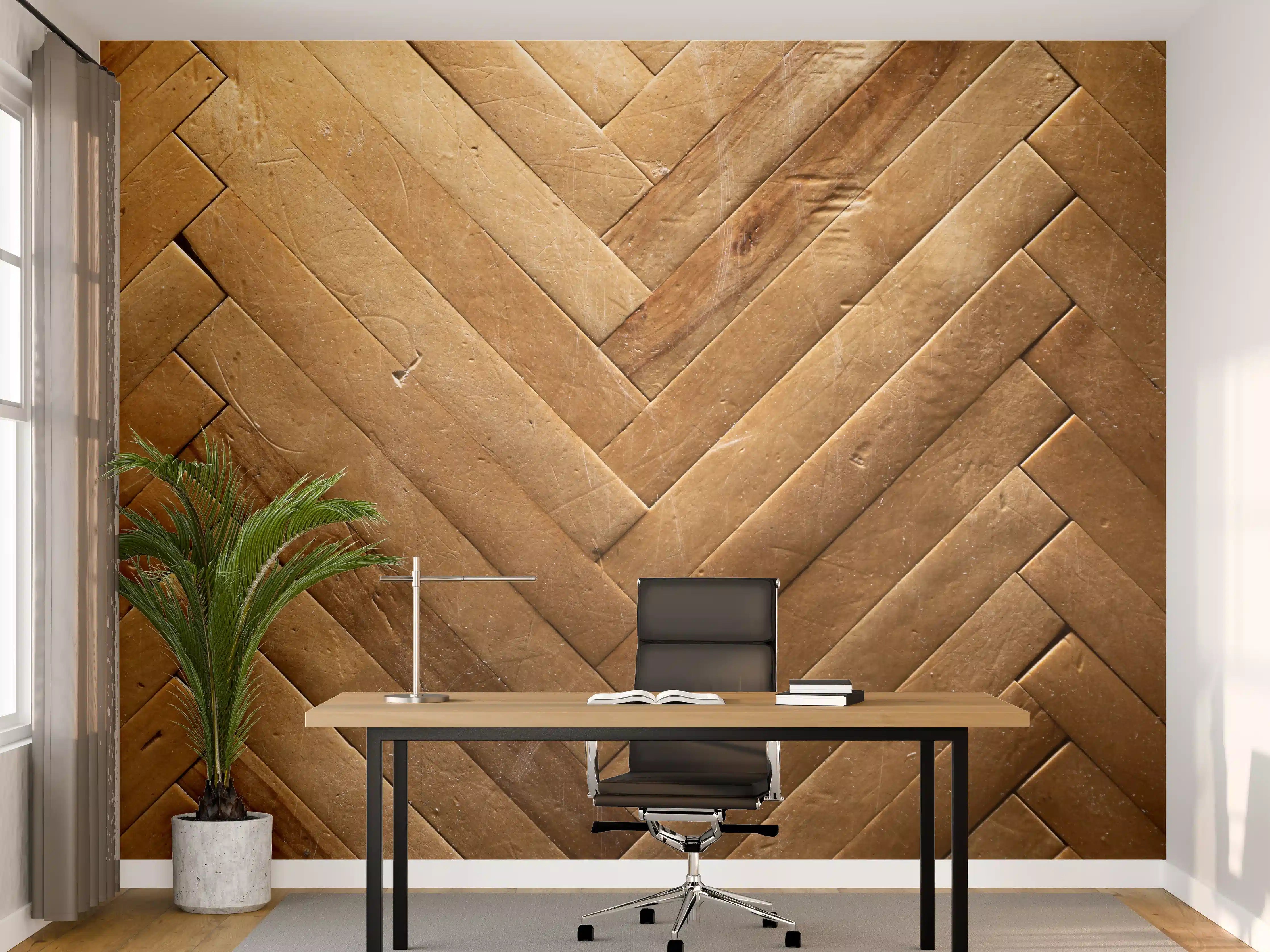 Büro Wandgestaltung - Bräunliches Holzbrett Muster