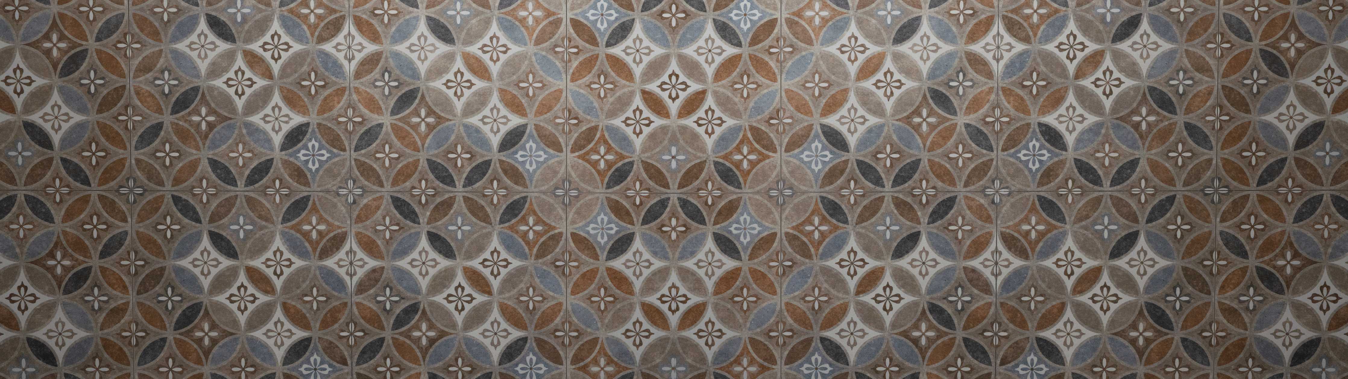 Büro Wandgestaltung-Braun-Beiges Vintage Mosaik