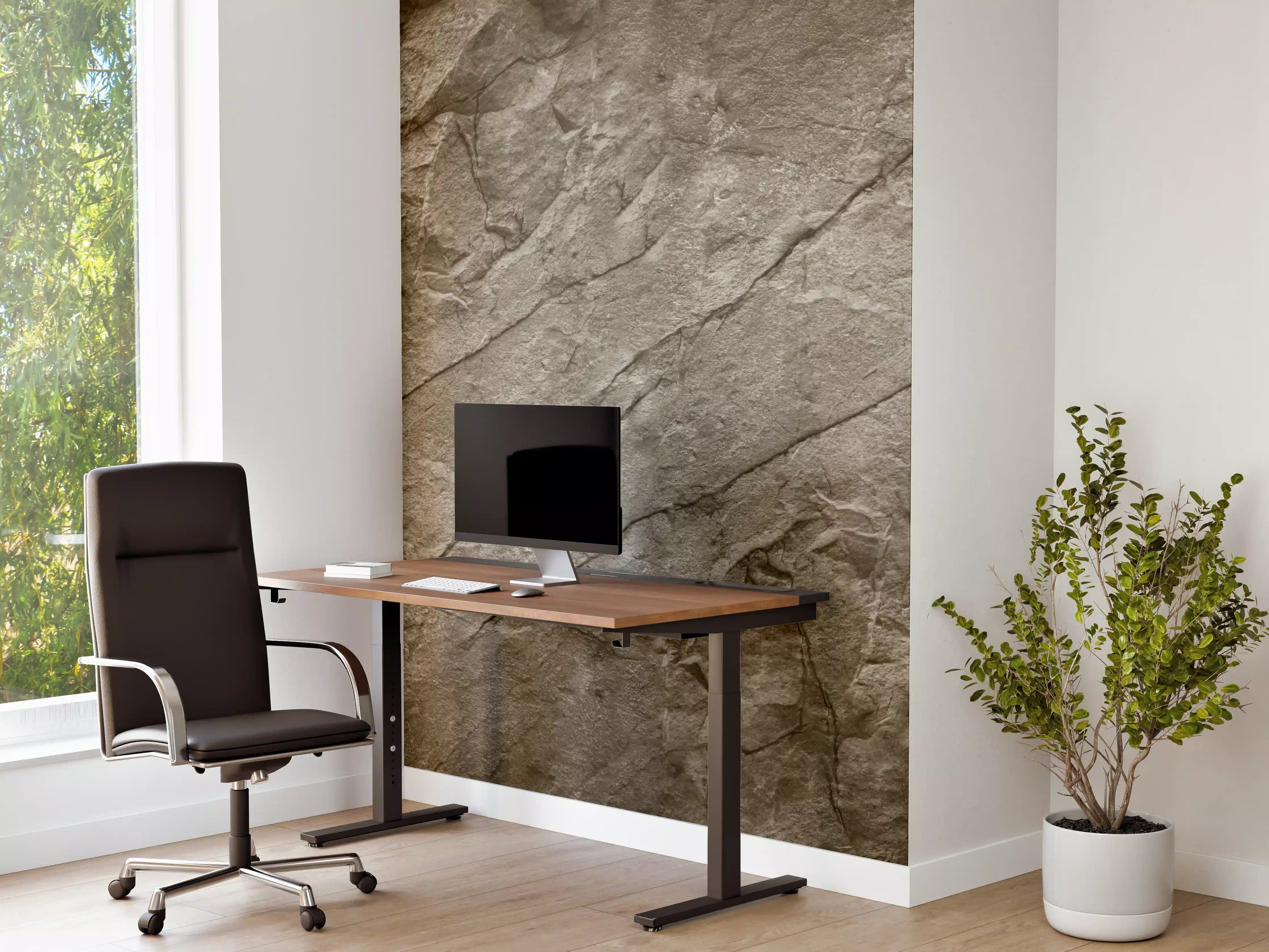 Büro Wandgestaltung - Braun-Graue Steintextur