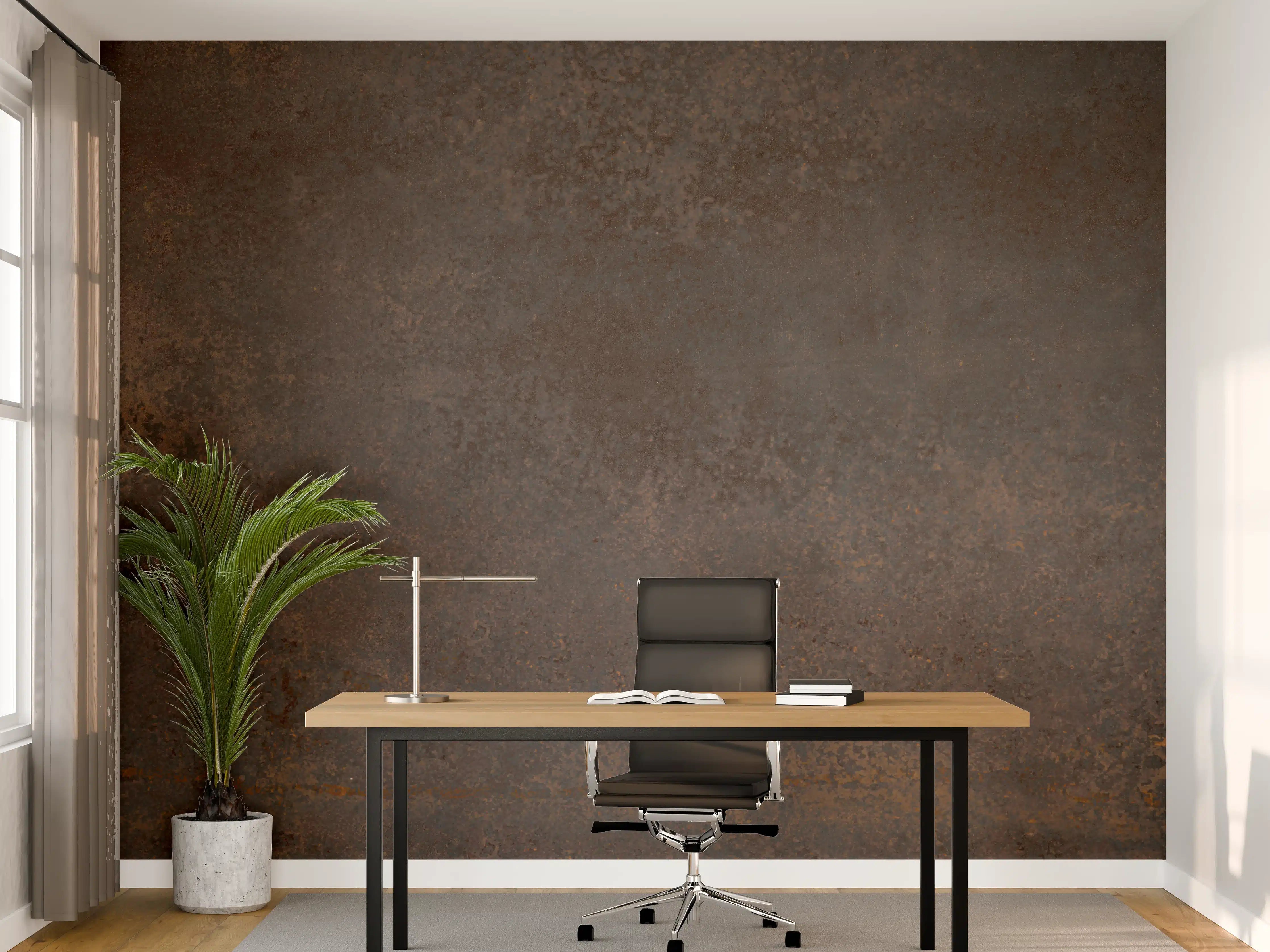 Büro Wandgestaltung - Braun-Grauer Zement