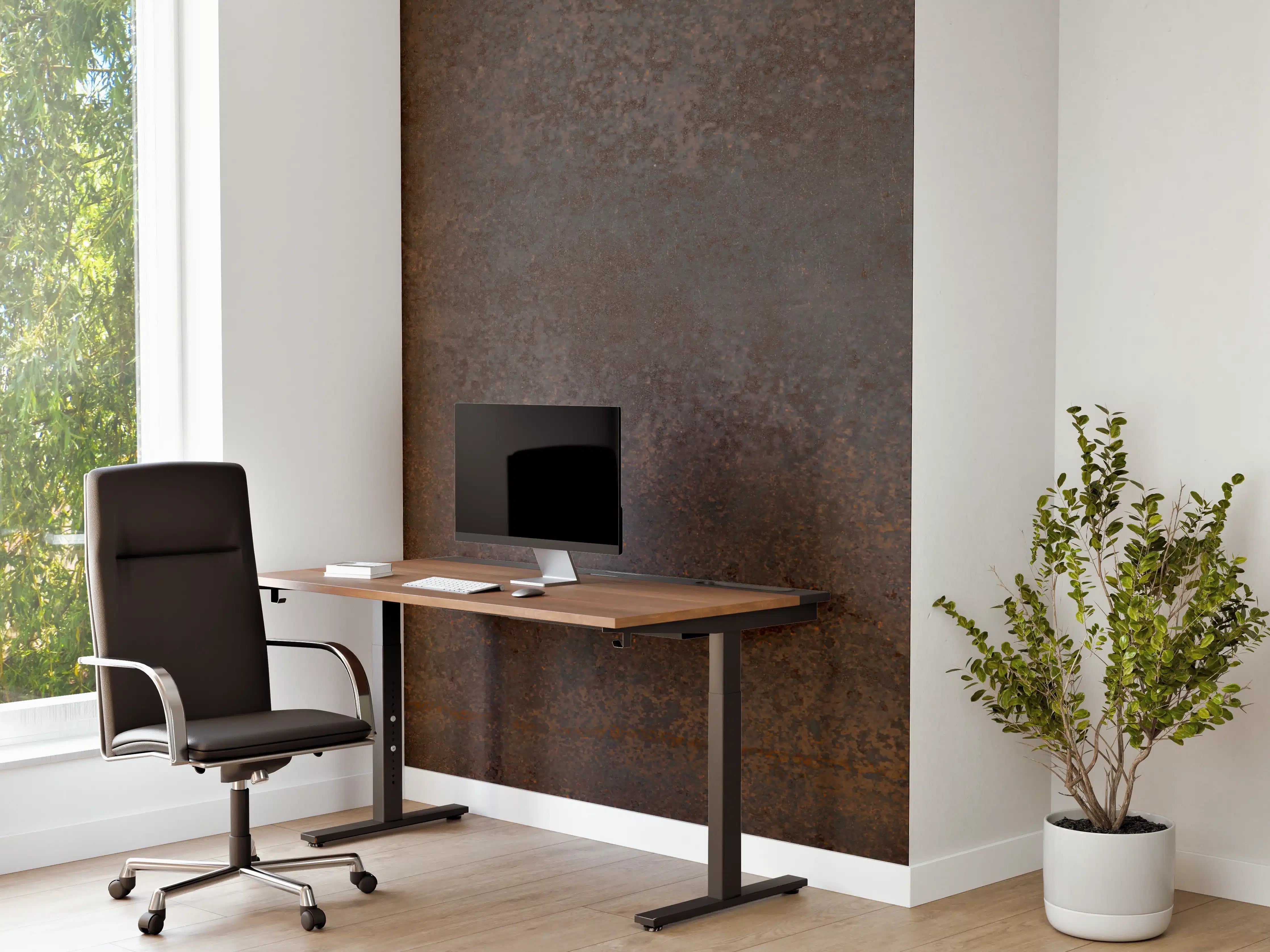 Büro Wandgestaltung - Braun-Grauer Zement