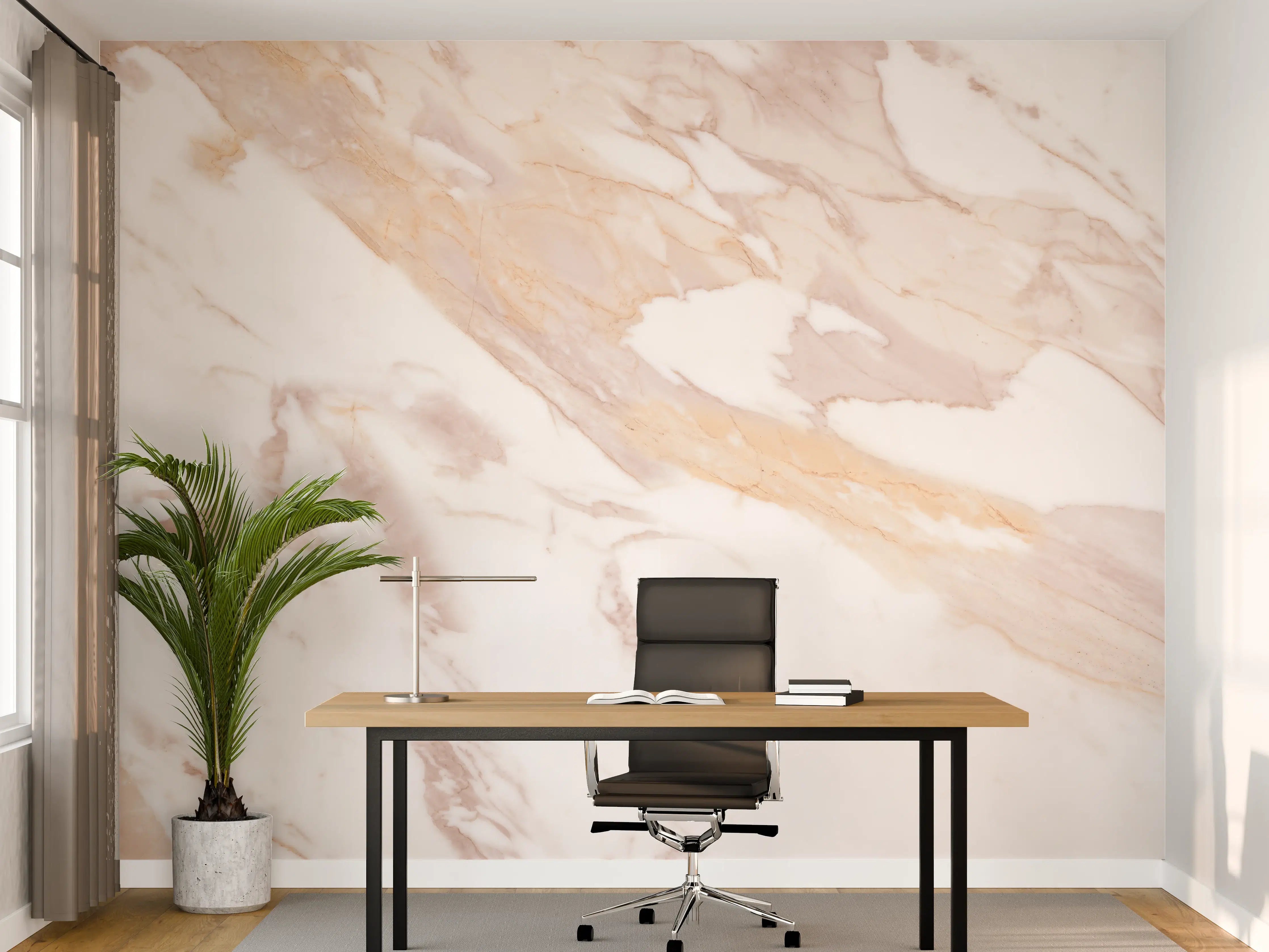 Büro Wandgestaltung - Braun-beiger Marmor