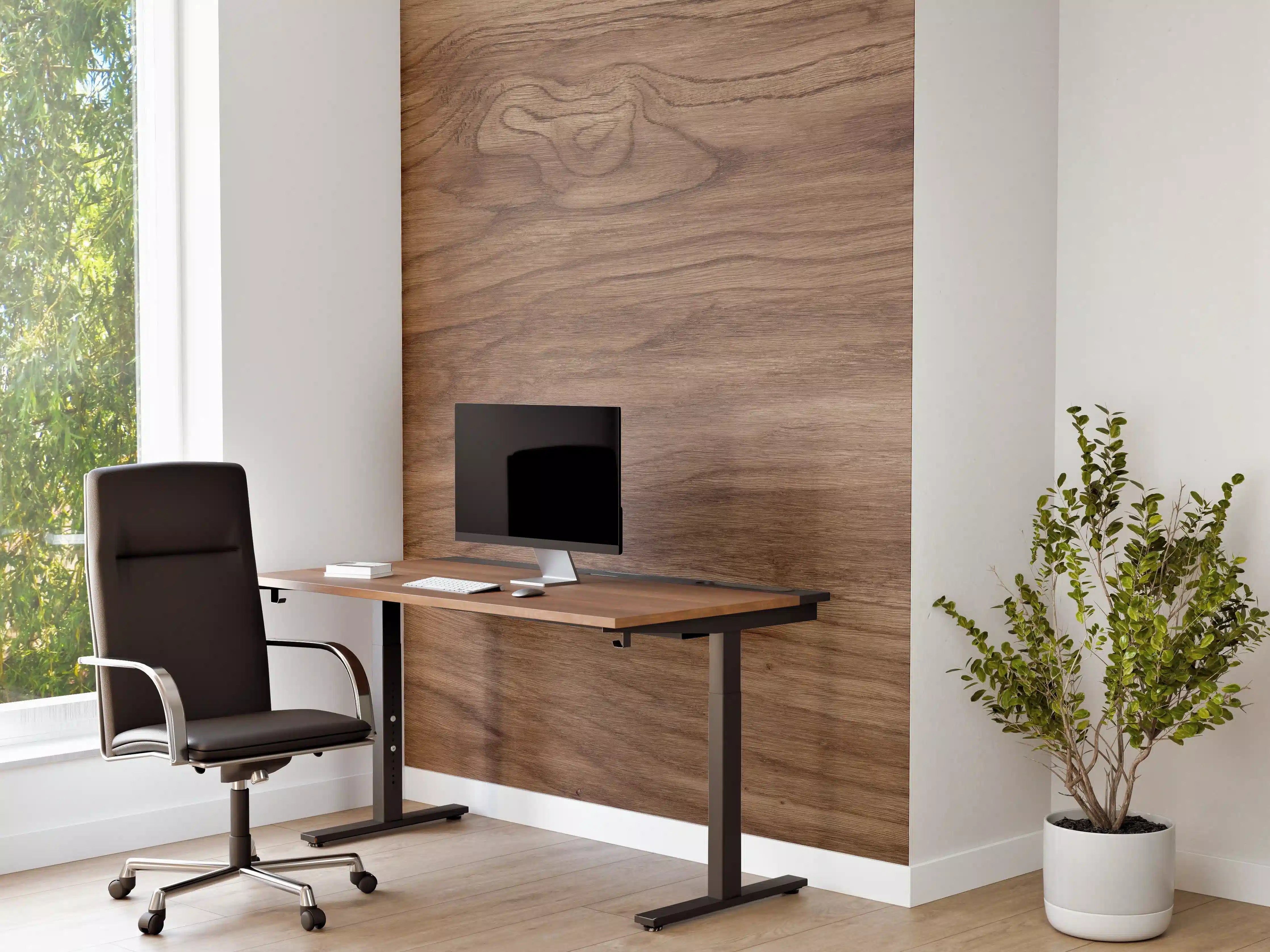 Büro Wandgestaltung - Braune Holz Textur mit Muster