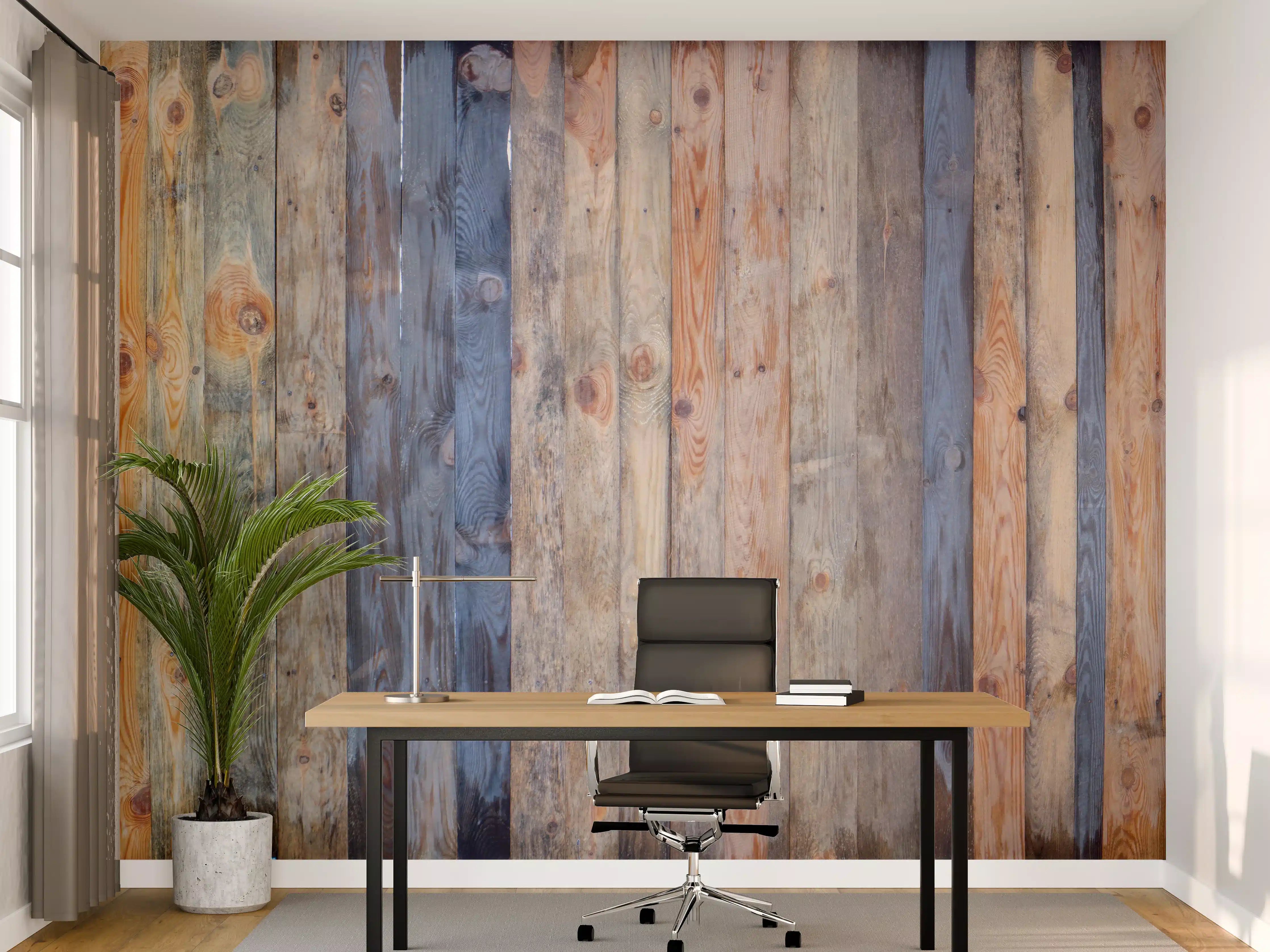 Büro Wandgestaltung - Braune Holz Wandtextur