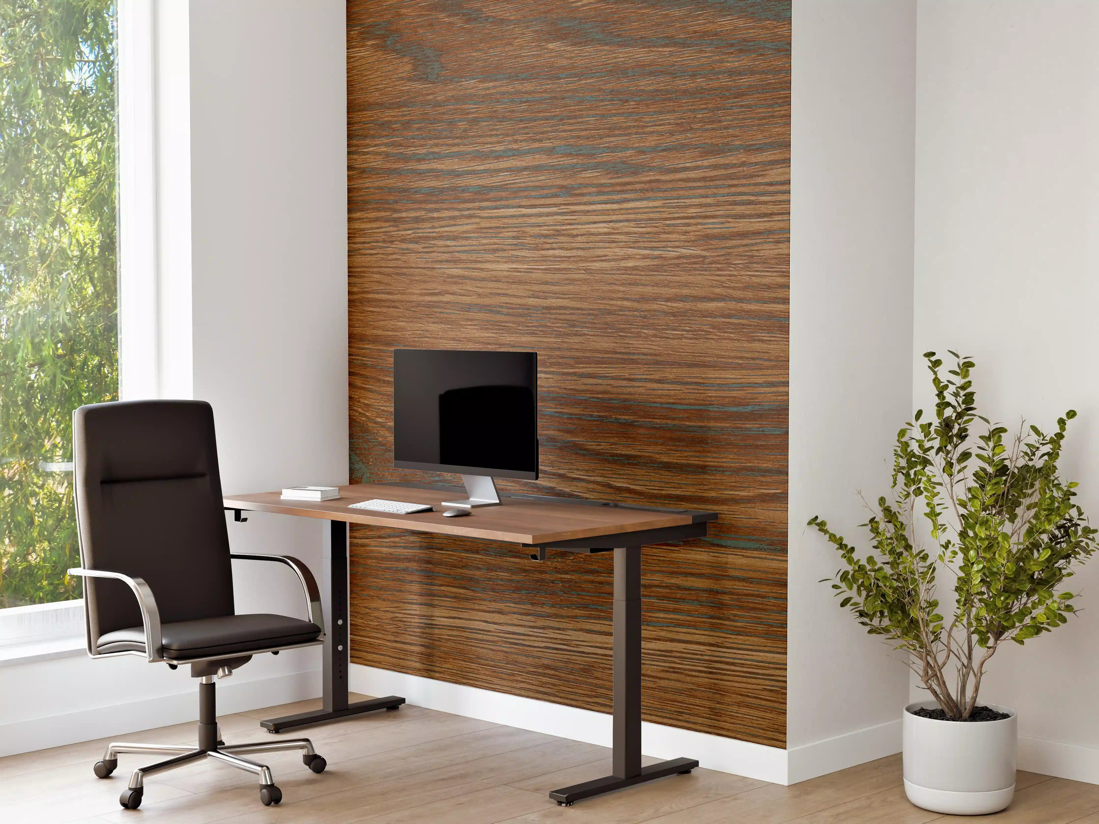 Büro Wandgestaltung - Braune Holztextur mit Streifenmuster