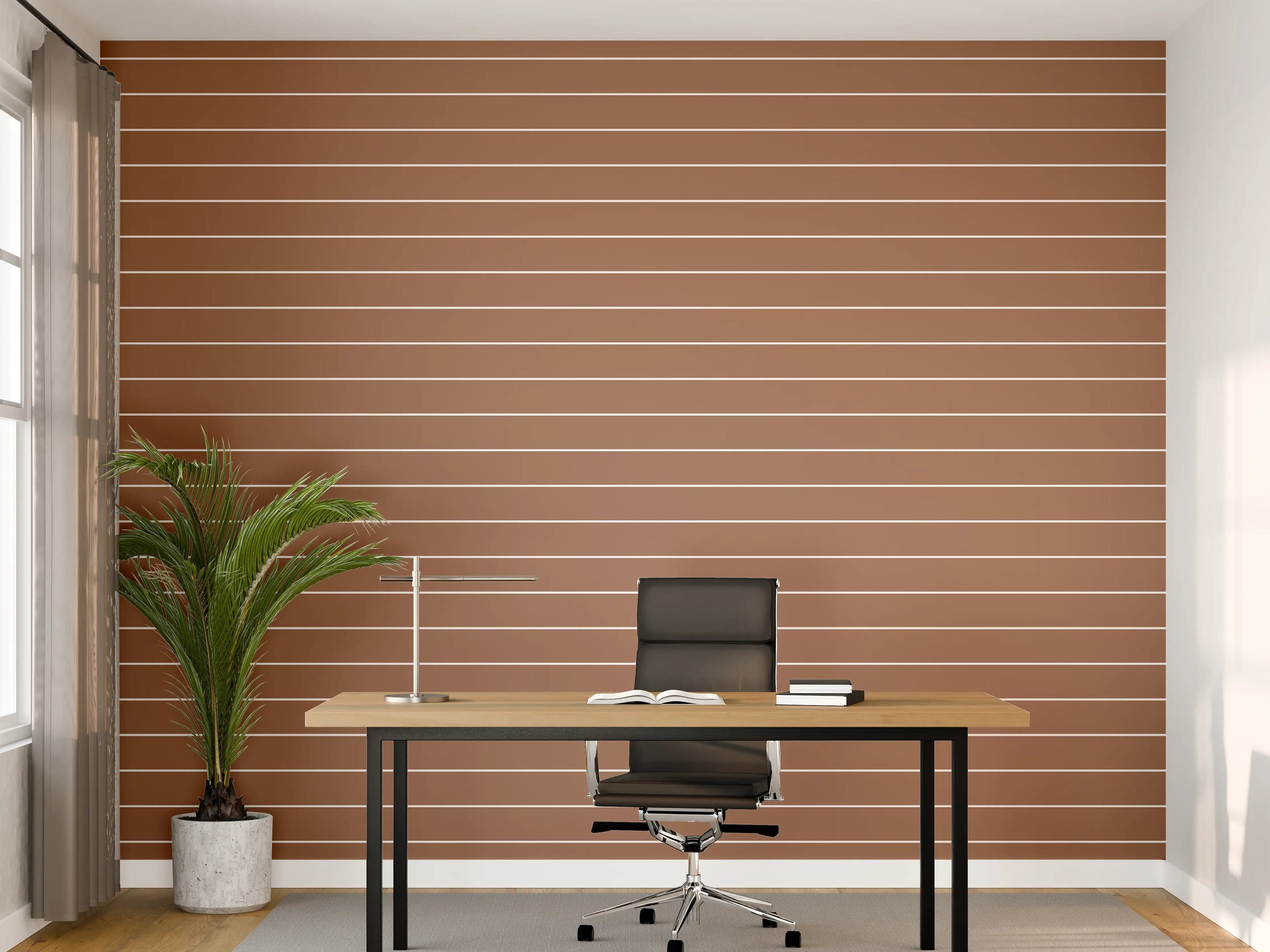 Büro Wandgestaltung - Braune Linien-Textur