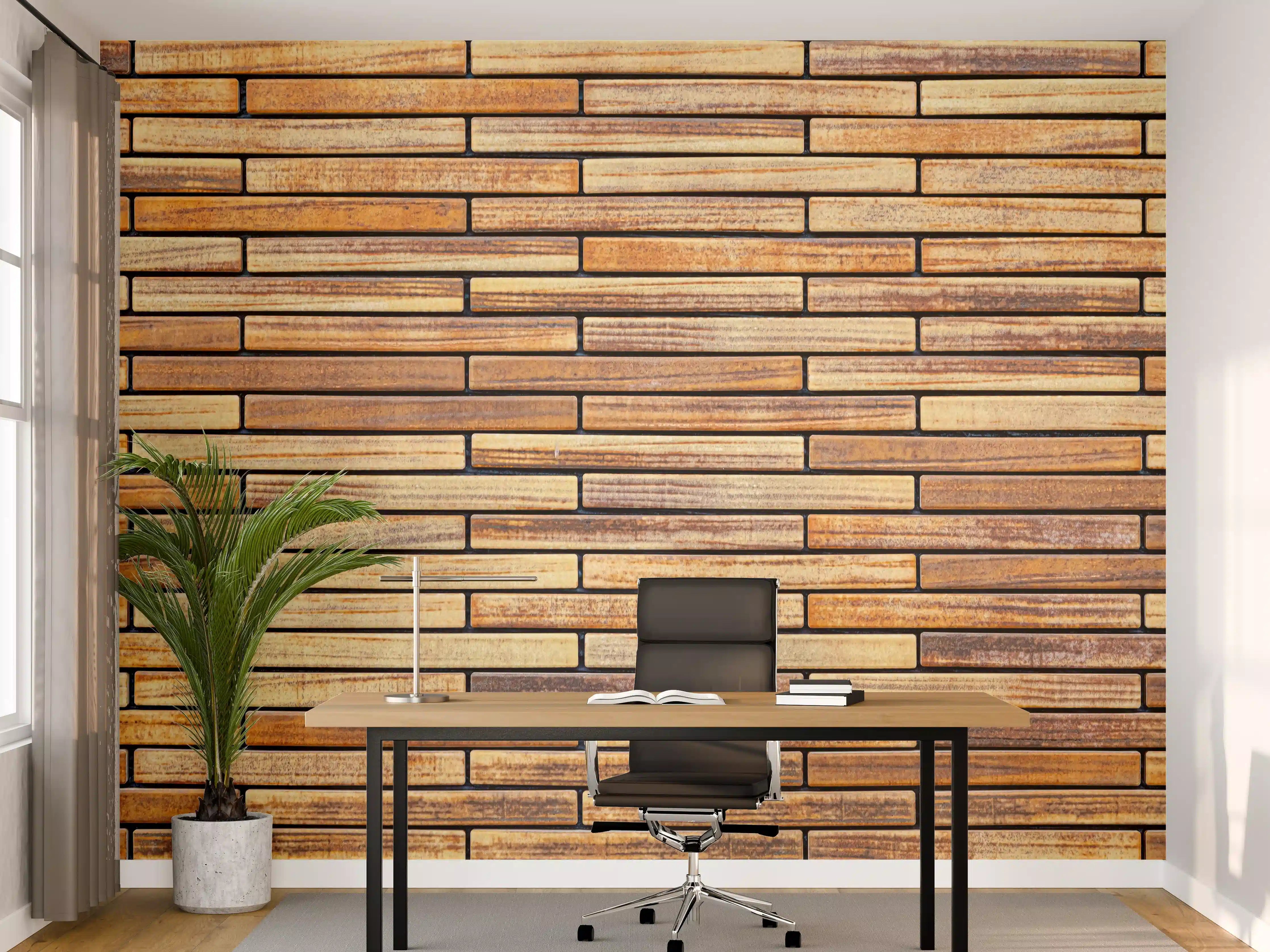 Büro Wandgestaltung - Brauner Sandstein Ziegelwand Muster 