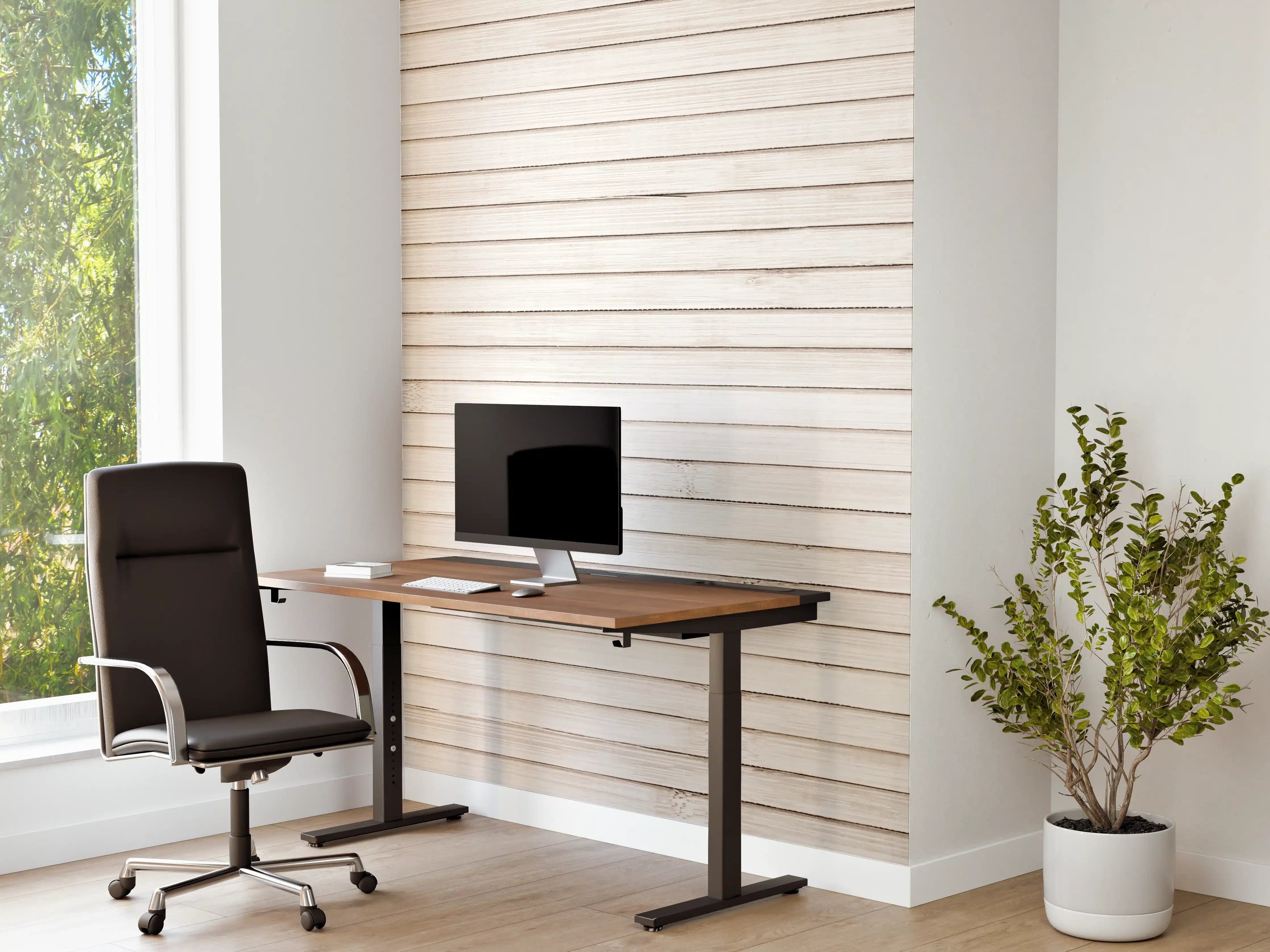 Büro Wandgestaltung - Breite natürliche Bambusdielen