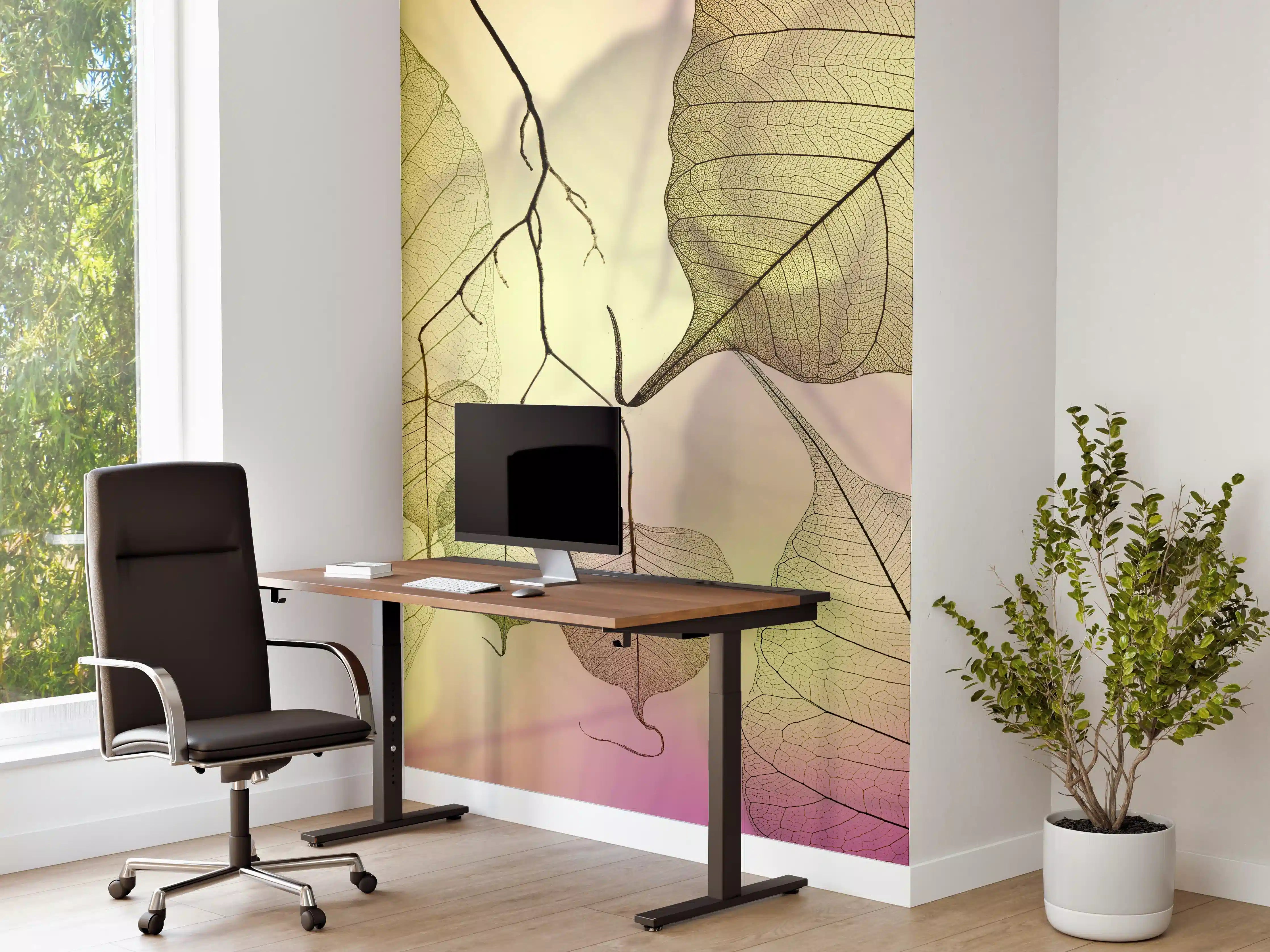 Büro Wandgestaltung - Bunt Veinige Blatttextur Makro