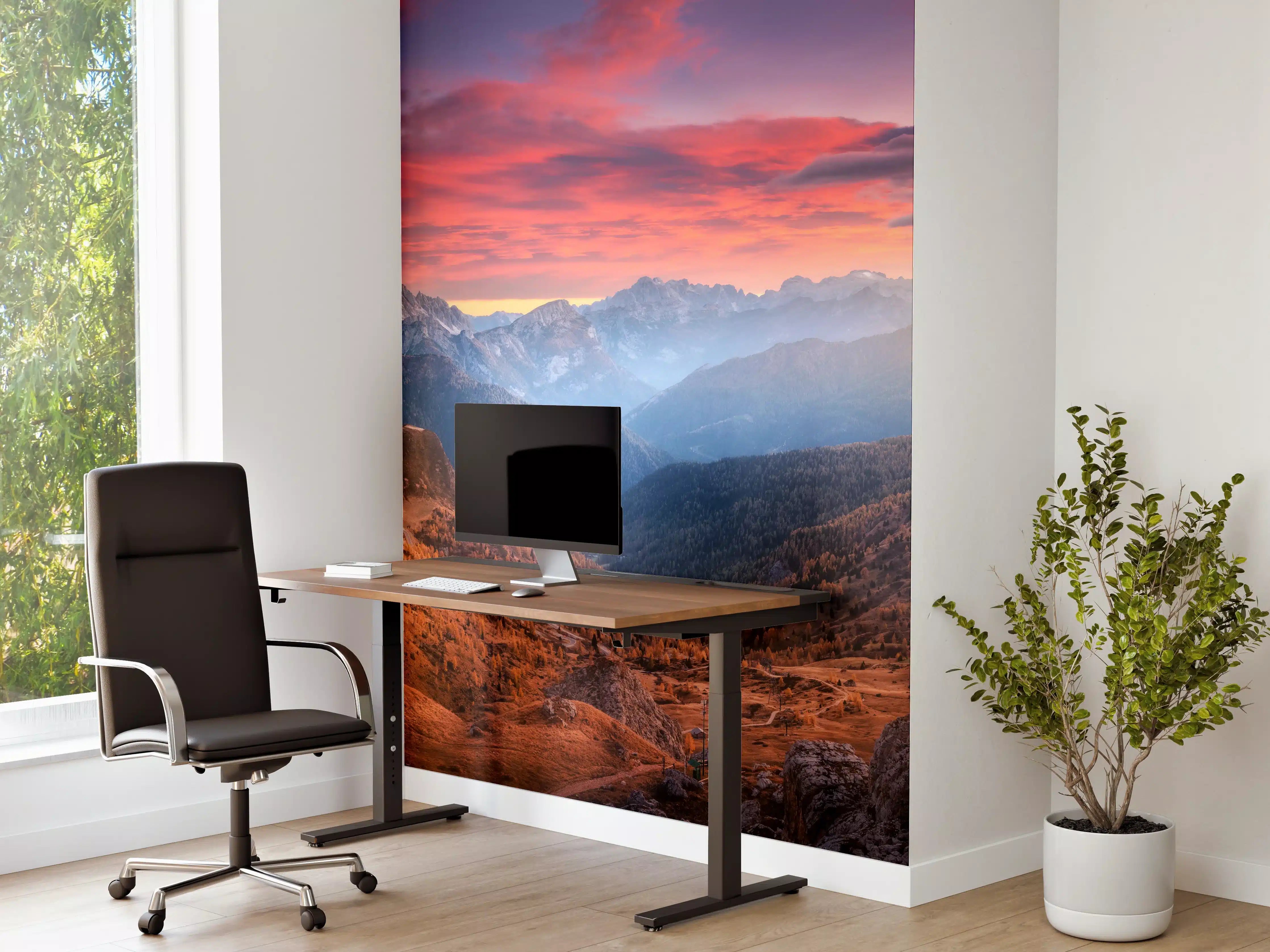Büro Wandgestaltung - Bunt roter Himmel