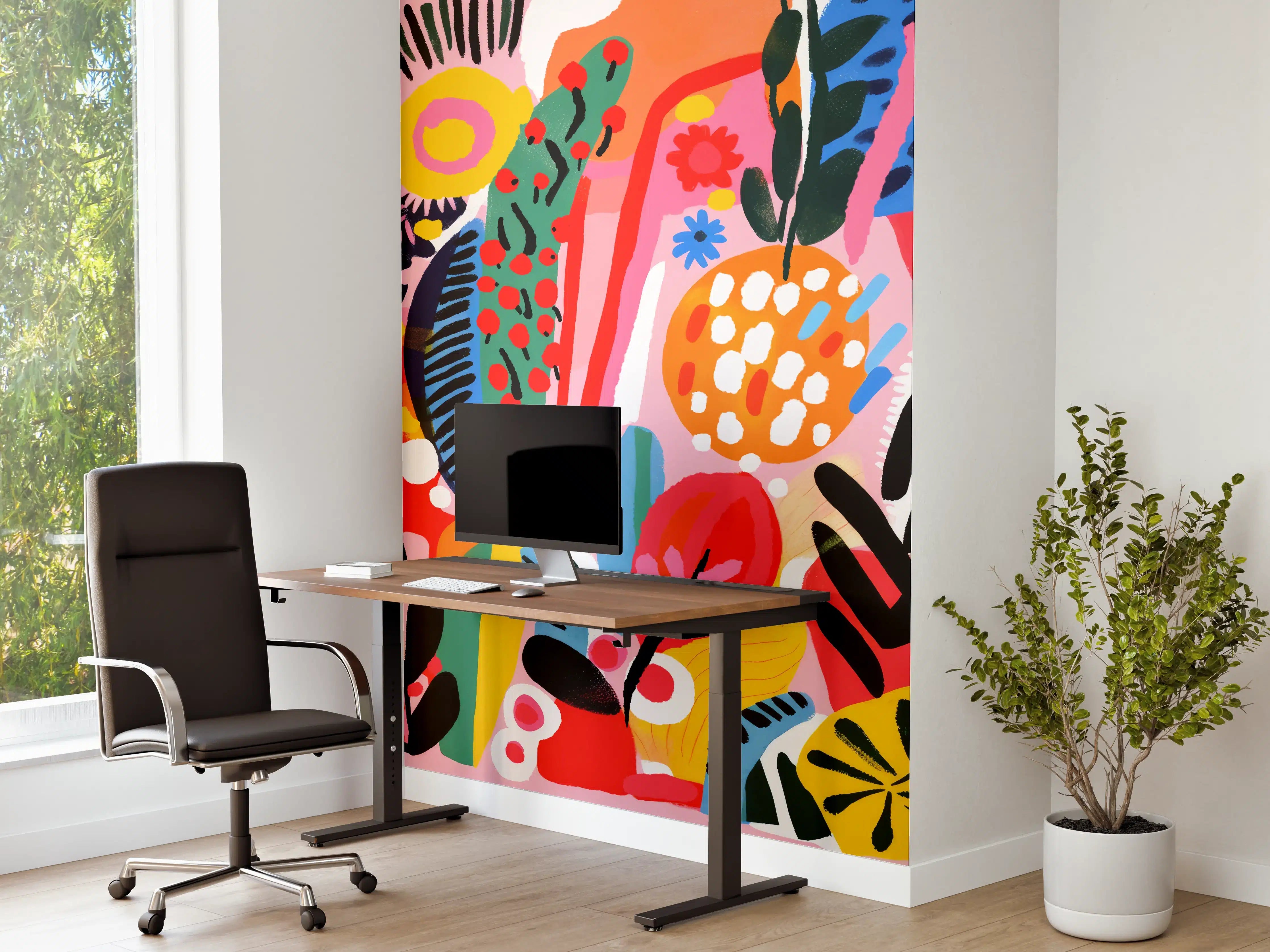 Büro Wandgestaltung - Bunte Abstrakte Naturkomposition