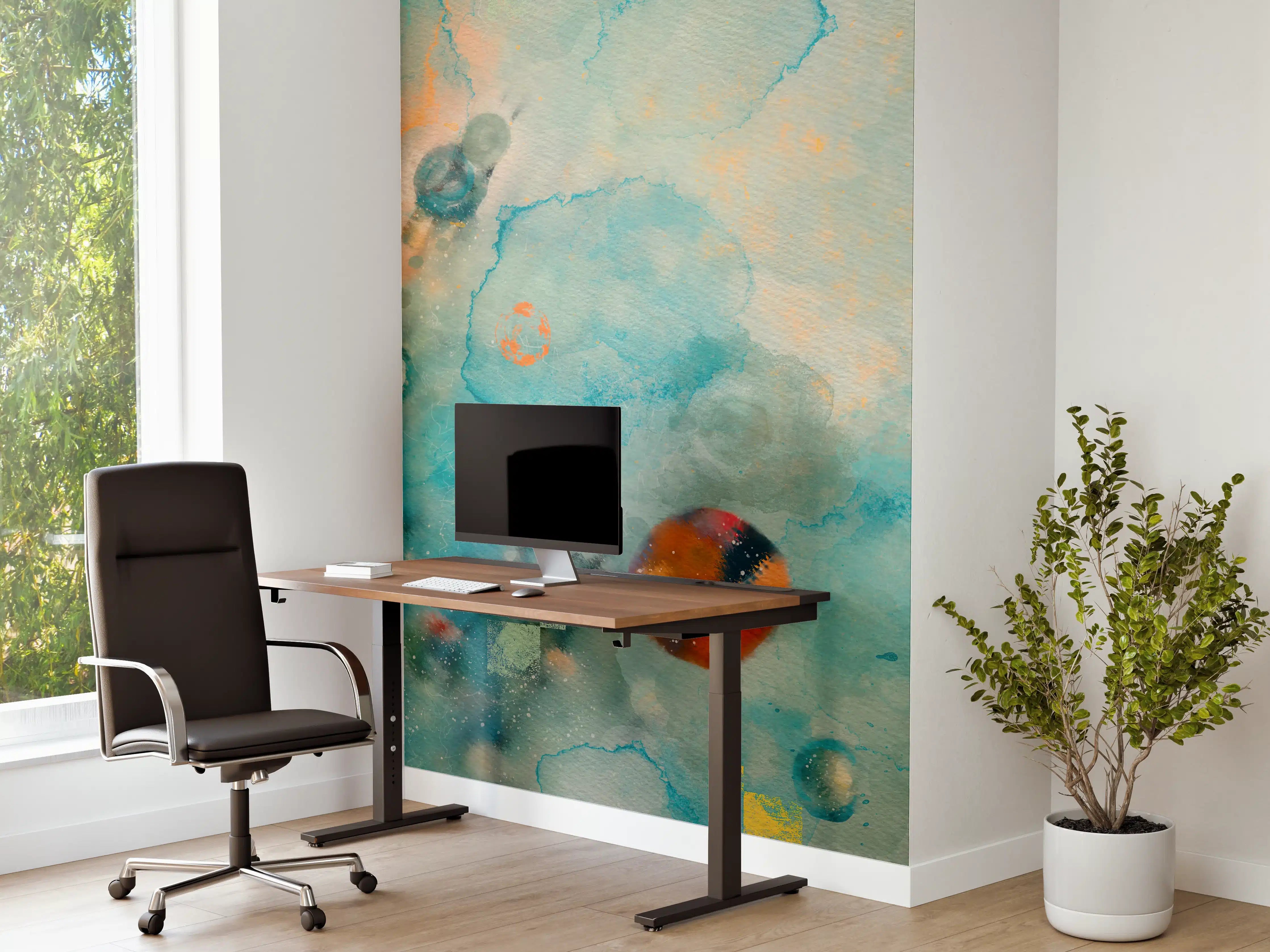Büro Wandgestaltung - Bunte Aquarellkonzept Kunst