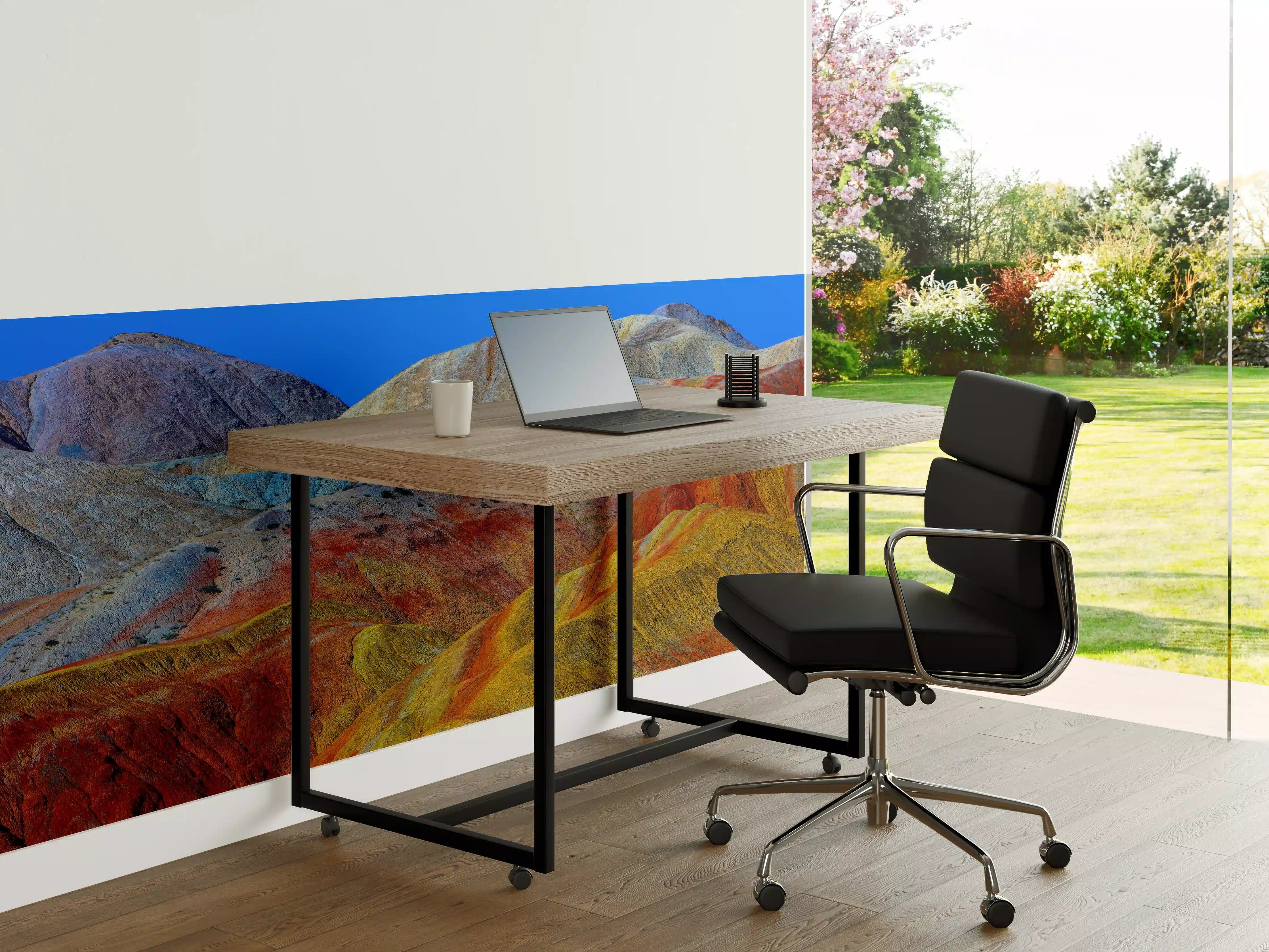 Büro Wandgestaltung - Bunte Berglandschaft mit farbigen Hügeln